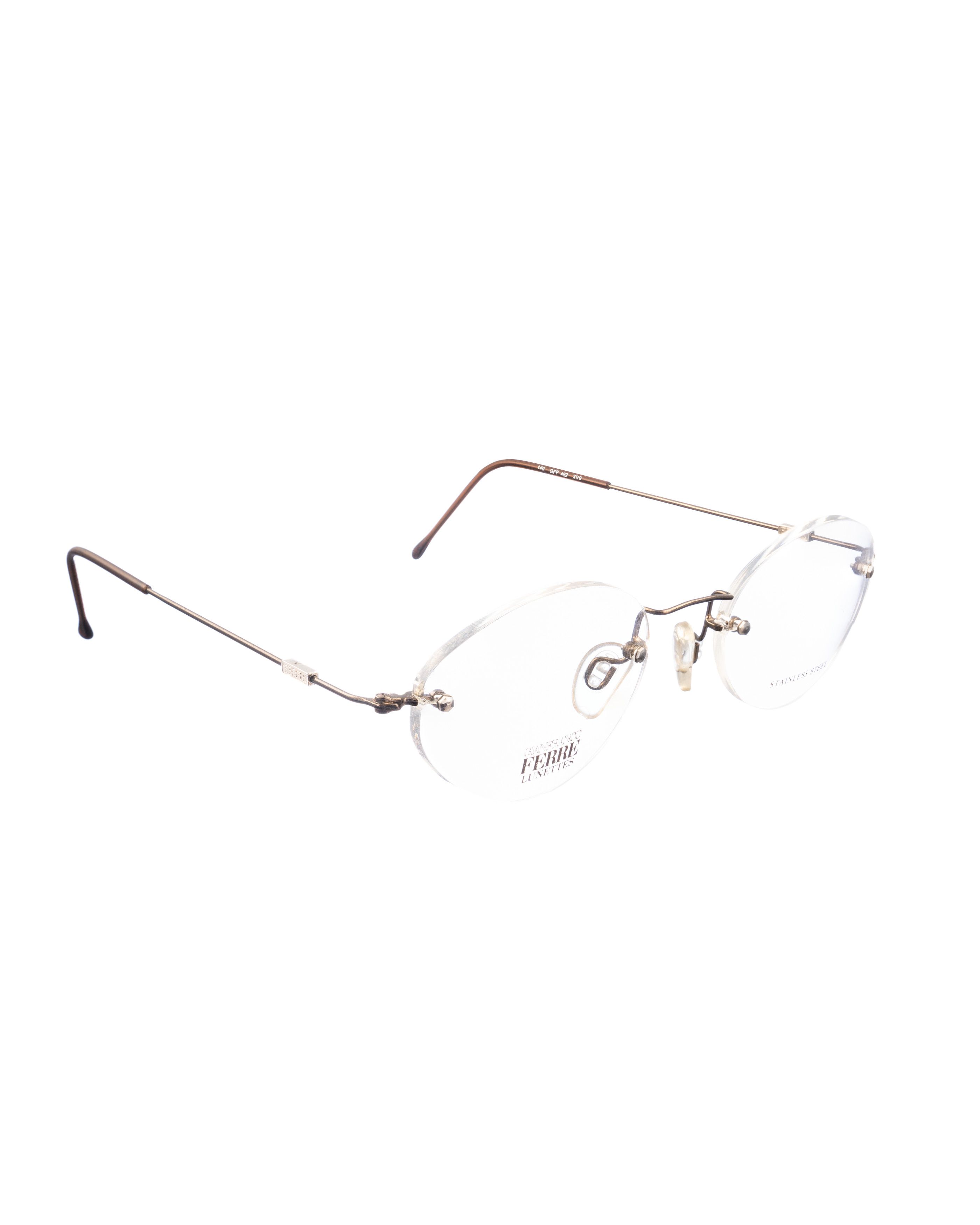Gianfranco Ferre Gianfranco Ferre 00s Oval Brown Rimless Glasses Size ONE SIZE - 1 Thumbnail