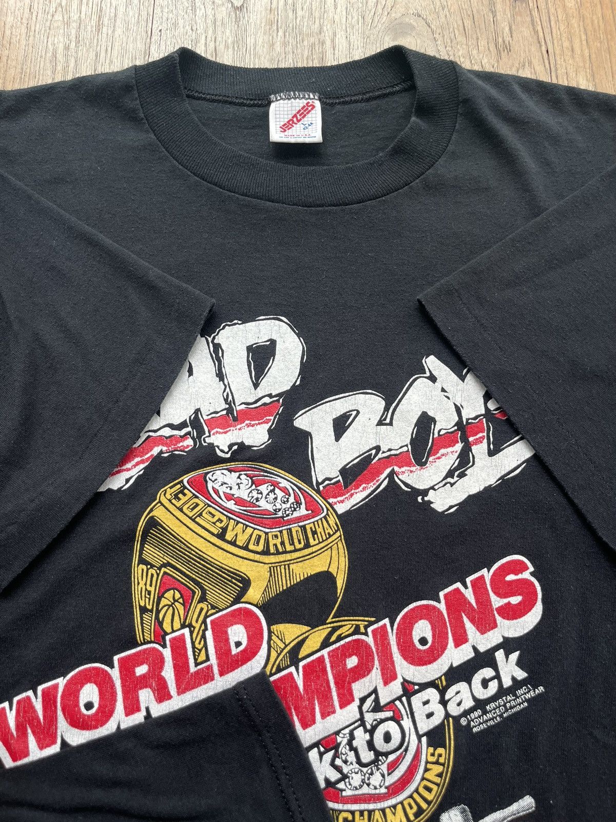 NBA × Vintage Vintage BAD BOYS Back to Back Champions Rings 1990’s Tshirt Size US L / EU 52-54 / 3 - 8 Thumbnail