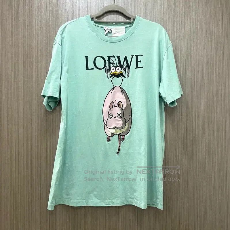 Loewe Loewe Mint Green Cotton T-Shirt with Graphic Design . Size M / US 6-8 / IT 42-44 - 1 Thumbnail