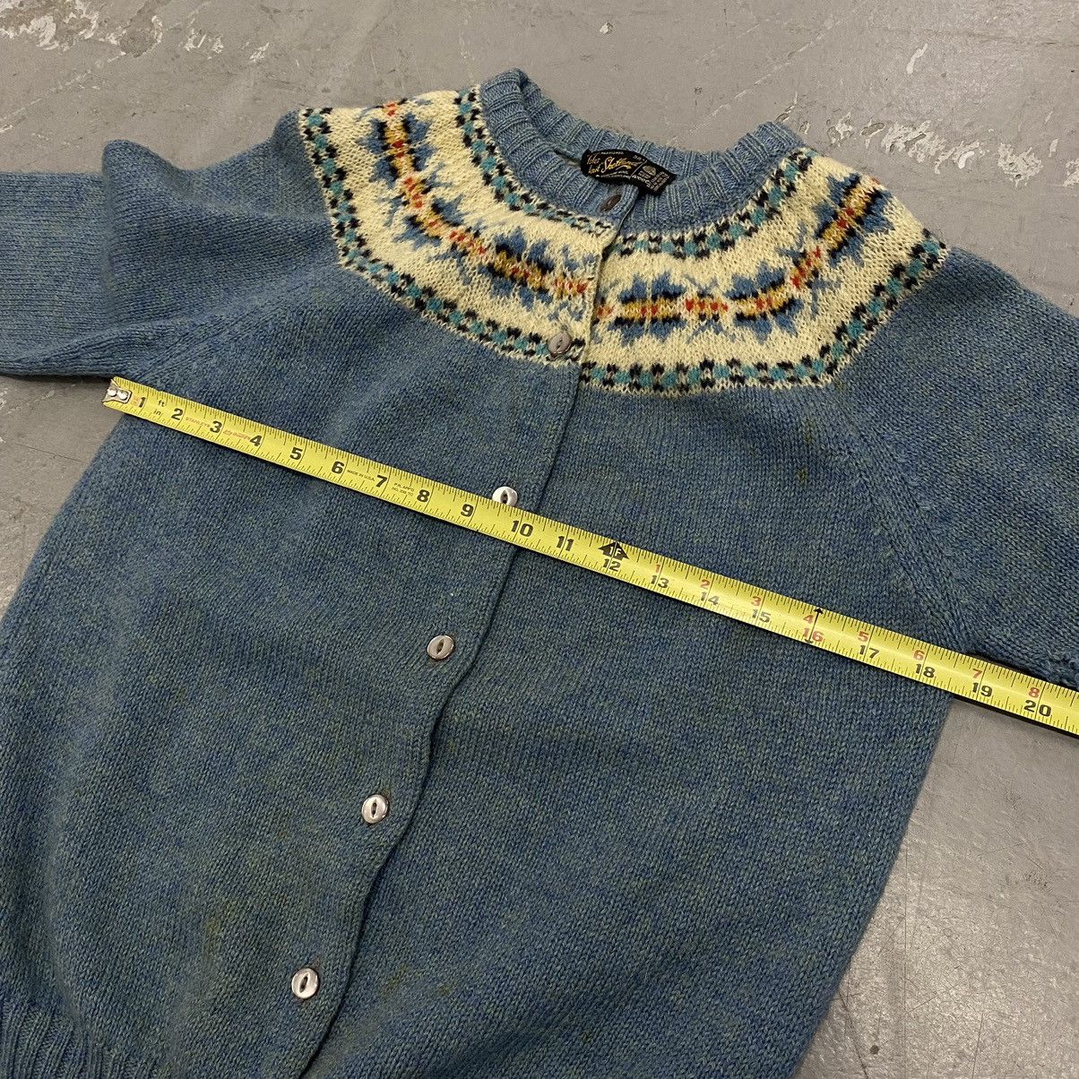 Japanese Brand × Kapital × Vintage Vtg 60s 70s Isles Knit Shetland Wool Cardigan Grunge Kurt Size US S / EU 44-46 / 1 - 2 Thumbnail