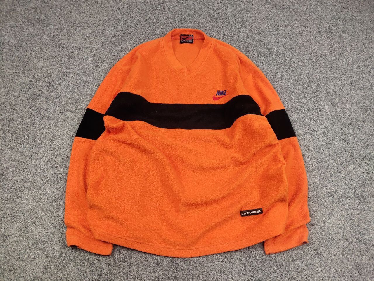 Nike Rare Vintage 80's Nike Logo Premier Orange Pullover Fleece Size US L / EU 52-54 / 3 - 3 Thumbnail