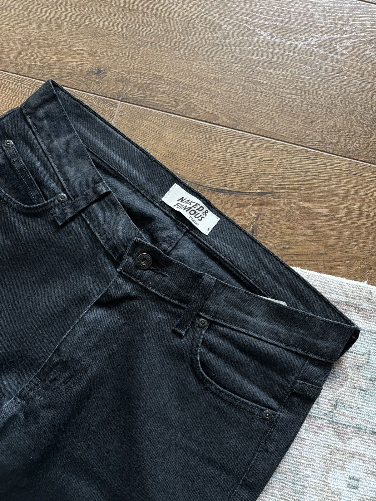 If Six Was Nine Naked & Famose Y2K Wax Coated Black Stretch Size US 32 / EU 48 - 7 Thumbnail