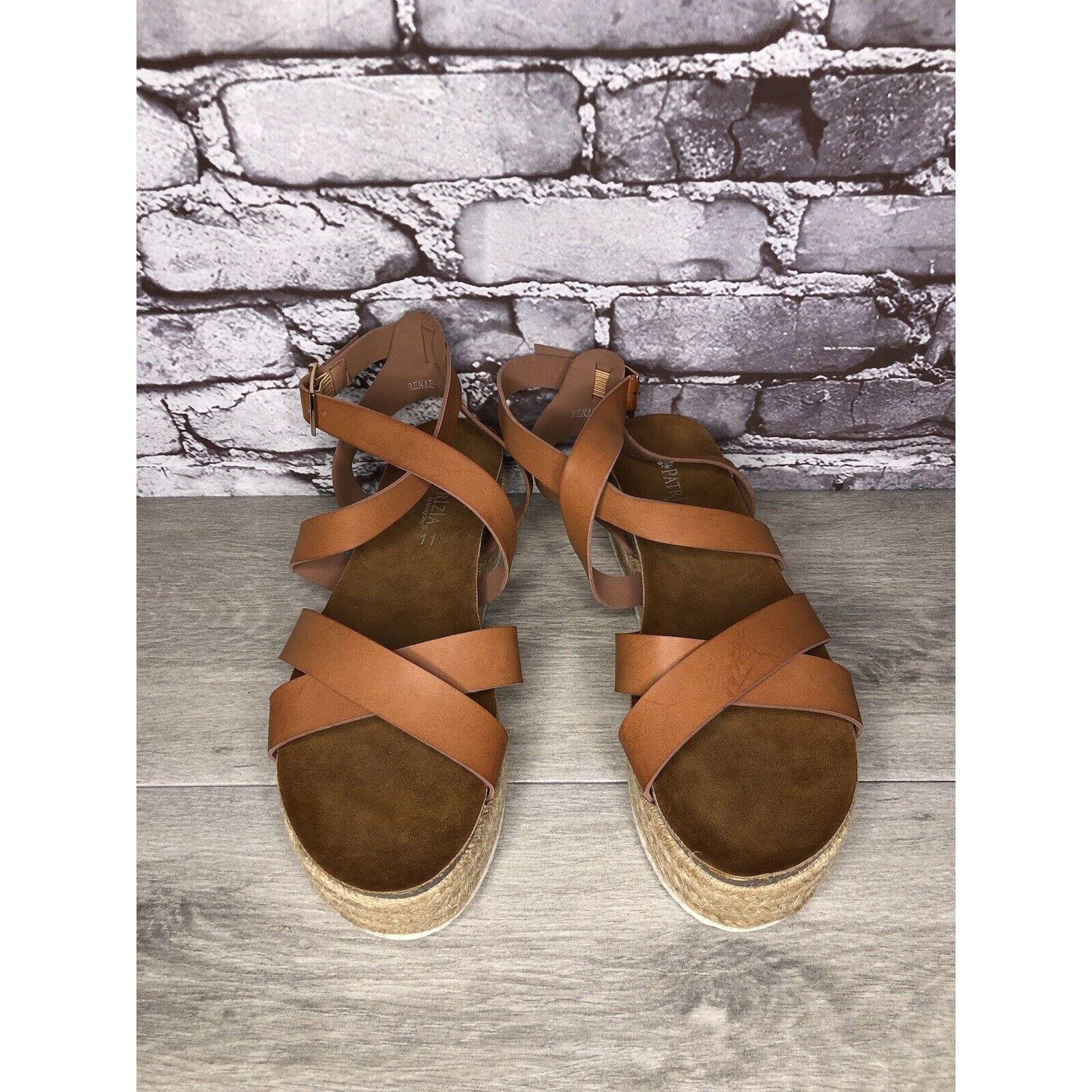 Other Patrizia Spring Step Renae Brown Leather Espadrilles Platfor Size US 11 / IT 41 - 2 Thumbnail