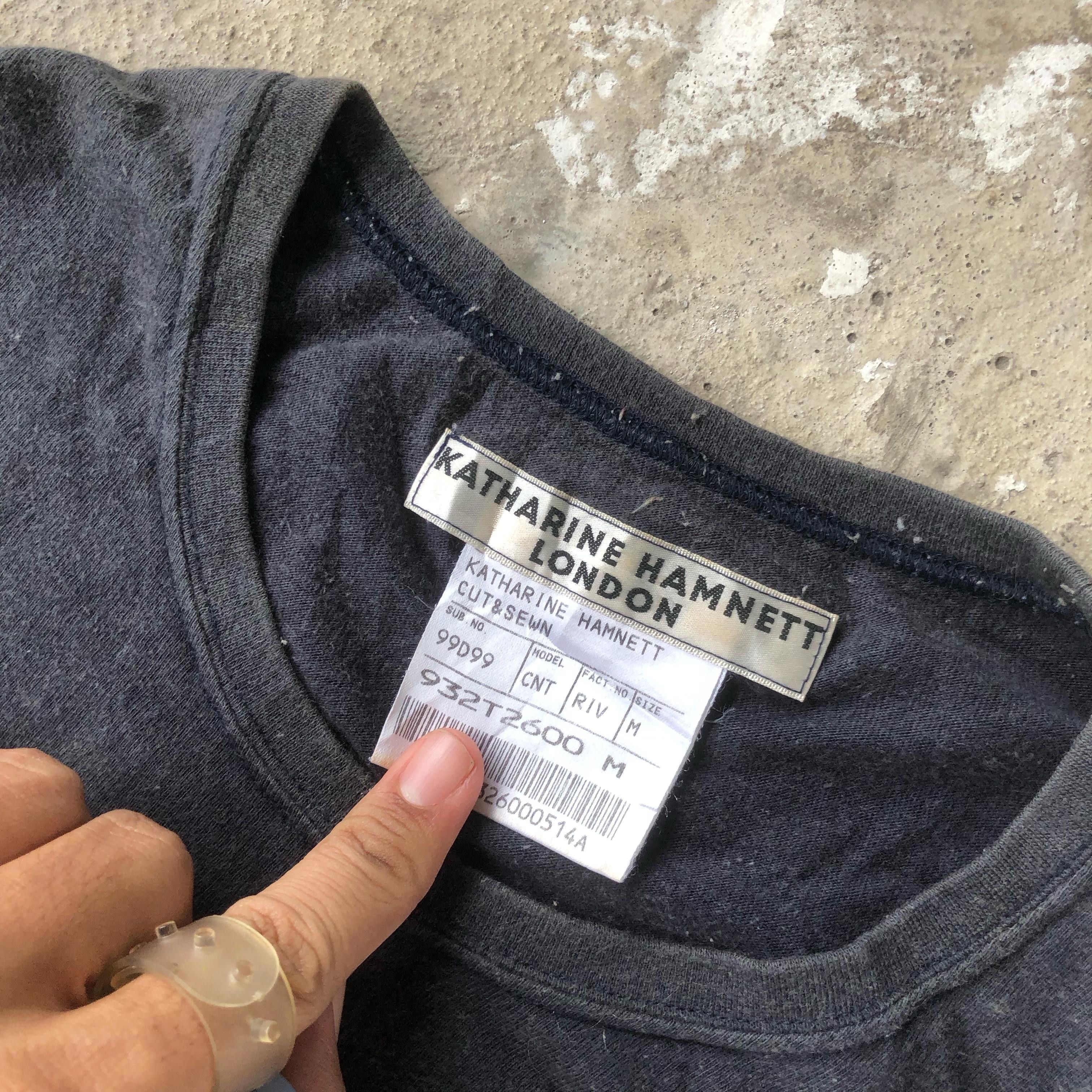 If Six Was Nine × Katharine Hamnett London × Le Grande Bleu (L.G.B.) Katharine Hamnett "Says Used Condom" Size US M / EU 48-50 / 2 - 3 Thumbnail