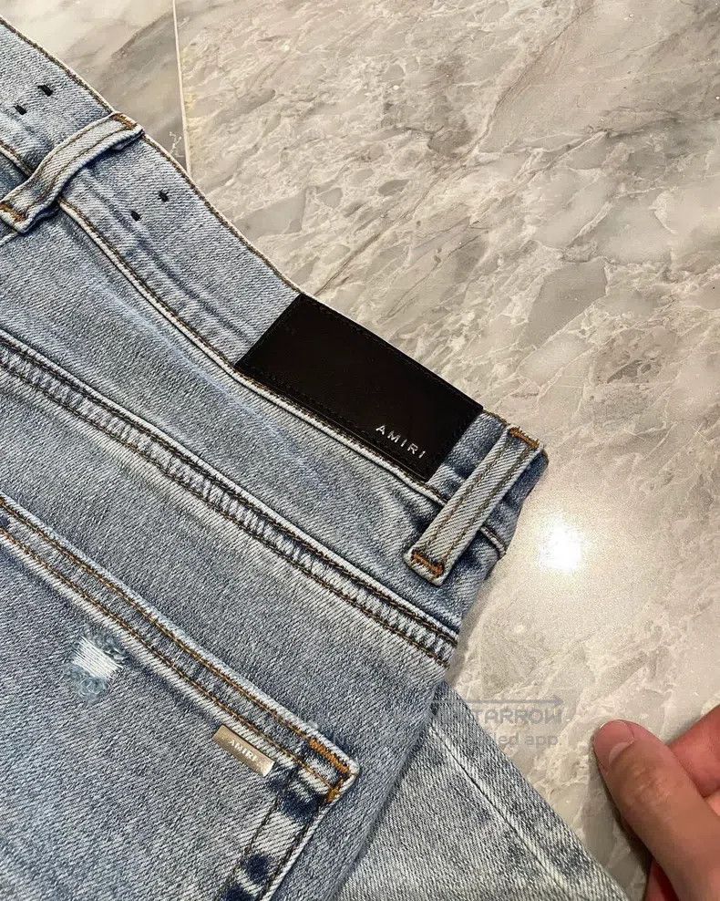 Amiri Amiri Size 30 Washed blue cashew flower patchwork MX1 jeans Size US 30 / EU 46 - 4 Thumbnail