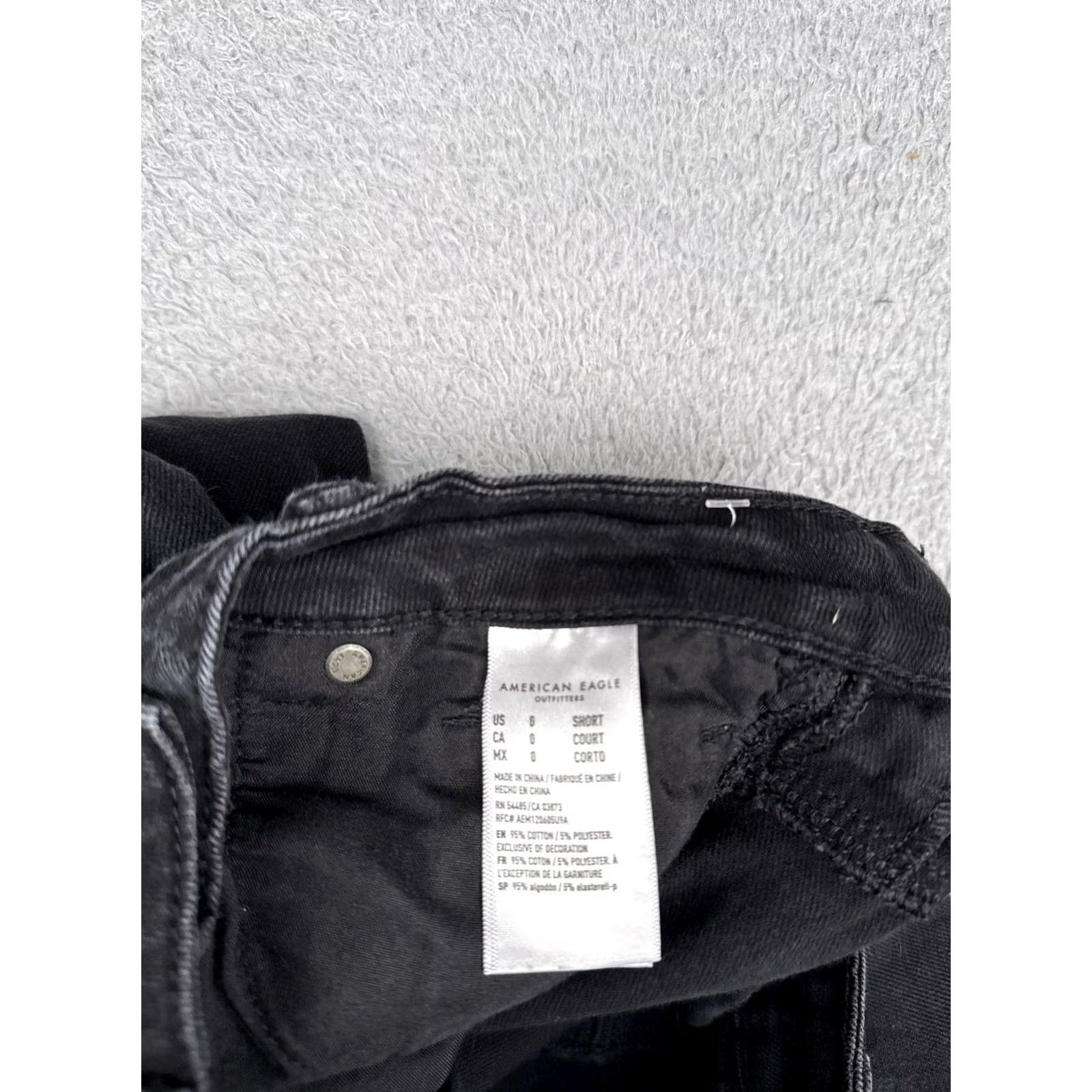 American Eagle Outfitters VINTAGE American Eagle Jeans Women 0 S Black Charcoal High Rise Distressed Denim 24x25 Size 25" / US 0 / IT 36 - 7 Thumbnail