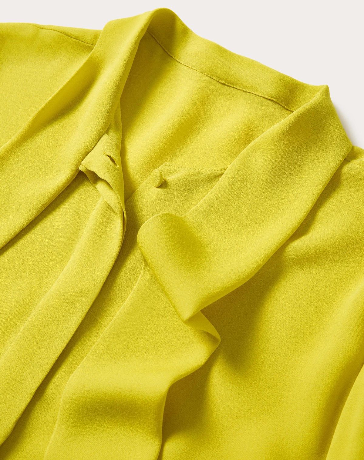 Valentino o1s1wg110525 Georgette Blouse in Yellow Size M / US 6-8 / IT 42-44 - 3 Thumbnail