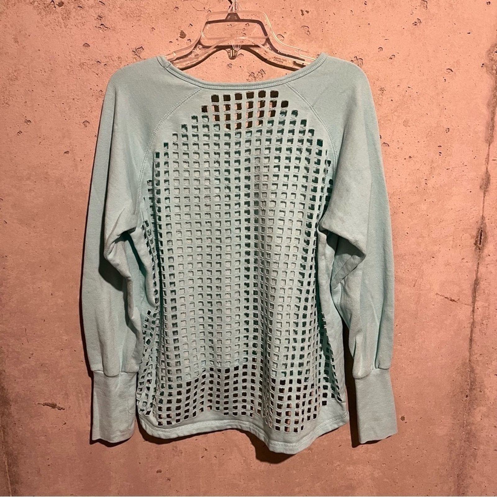 Kyodan Kyodan Women's Sweater Size Large Blue Open Mesh Back Size L / US 10 / IT 46 - 6 Thumbnail
