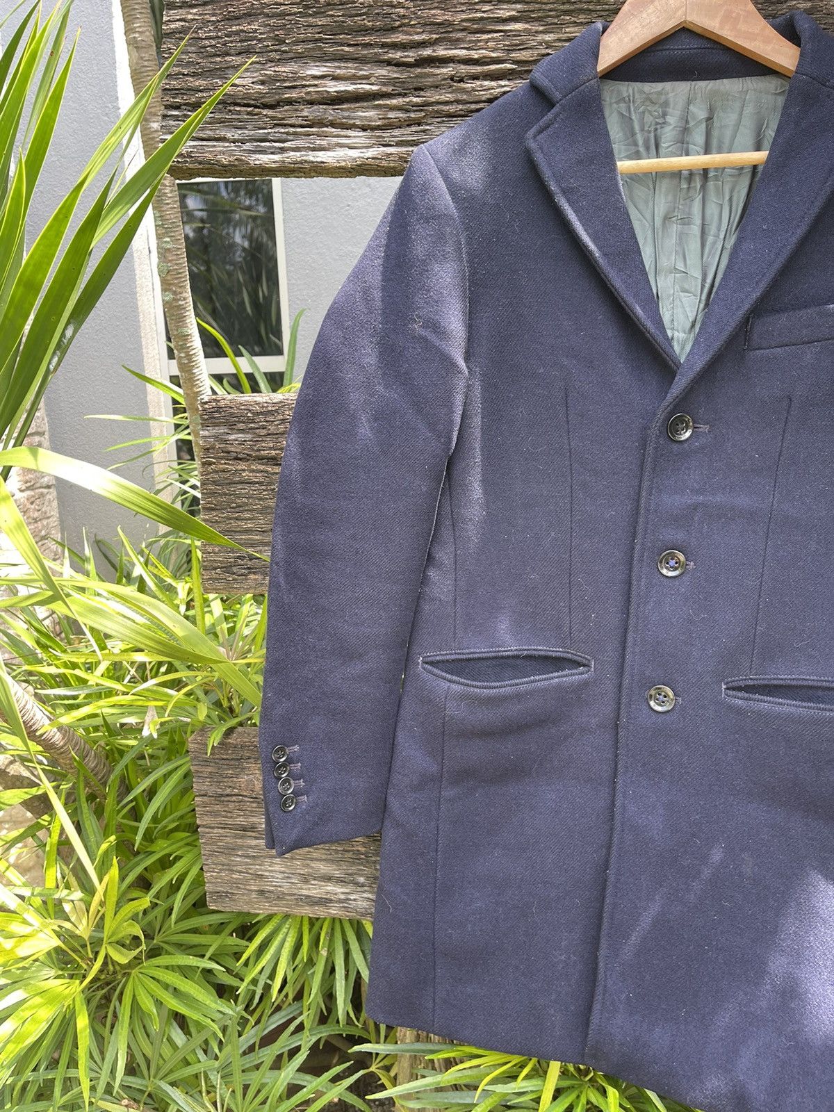 ABAHOUSE Abahouse Navy Wool Blend Overcoat - Size 2 (Japanese Medium) Size US S / EU 44-46 / 1 - 3 Thumbnail