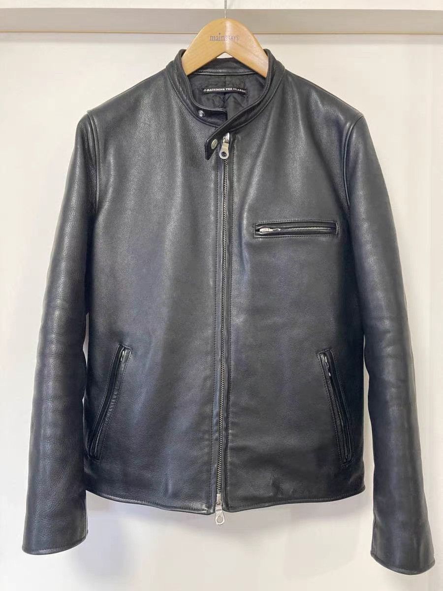 Backbone Black Leather Jacket with Zip Pockets - Size S Size US S / EU 44-46 / 1 - 1 Thumbnail