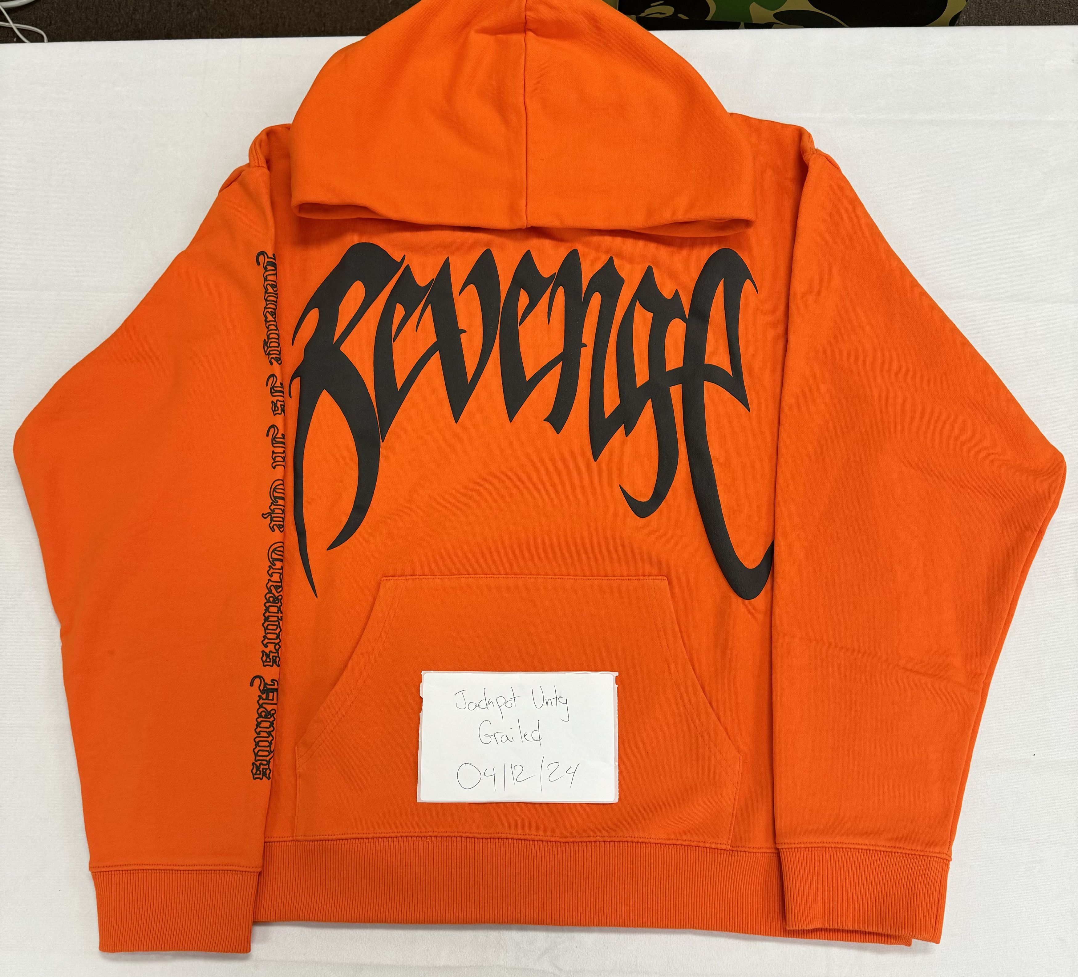 image of Revenge X Xxx Tentacion Kill Logo Orange Hoodie Size Xl, Men's