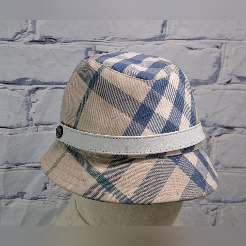 Burberry Burberry Women's Bucket Hat Nova Check Blue Cream England V Size ONE SIZE - 9 Thumbnail