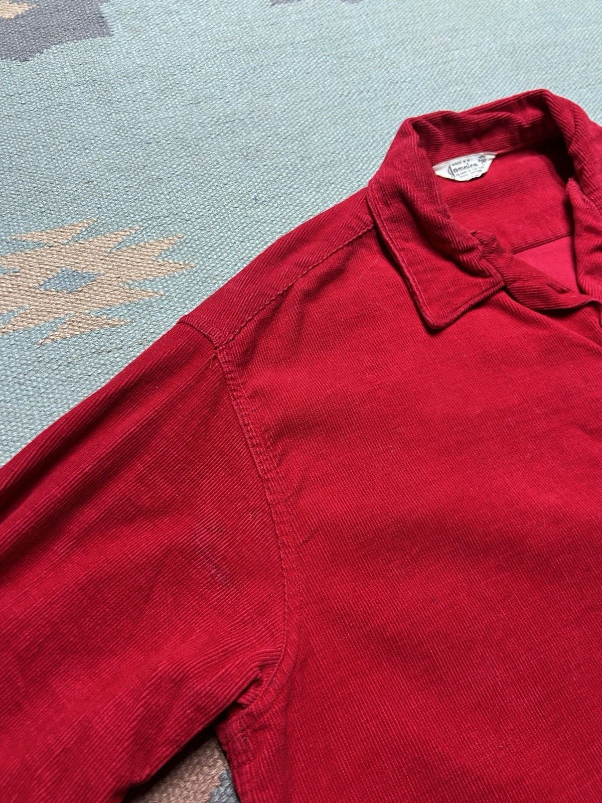 Vintage Vtg 50s button shirt loop collar corduroy rockabilly large Size US L / EU 52-54 / 3 - 3 Thumbnail