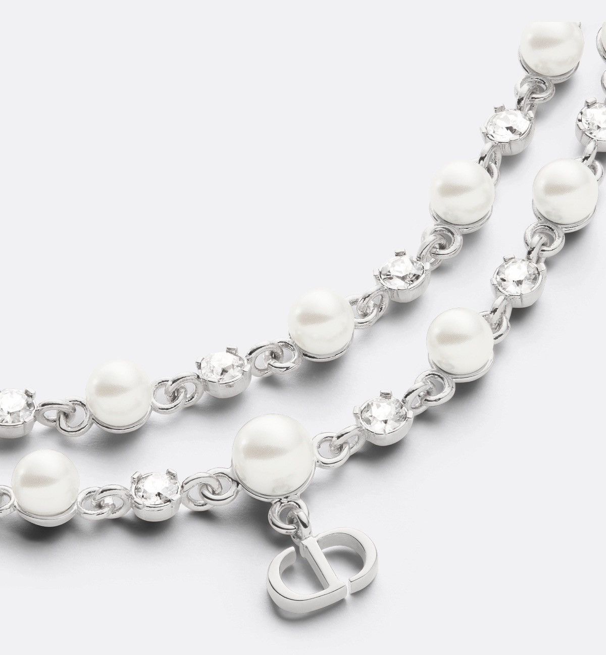 Dior Dior Petit CD Treasure Necklace Silver Pearls Crystals Size ONE SIZE - 3 Thumbnail