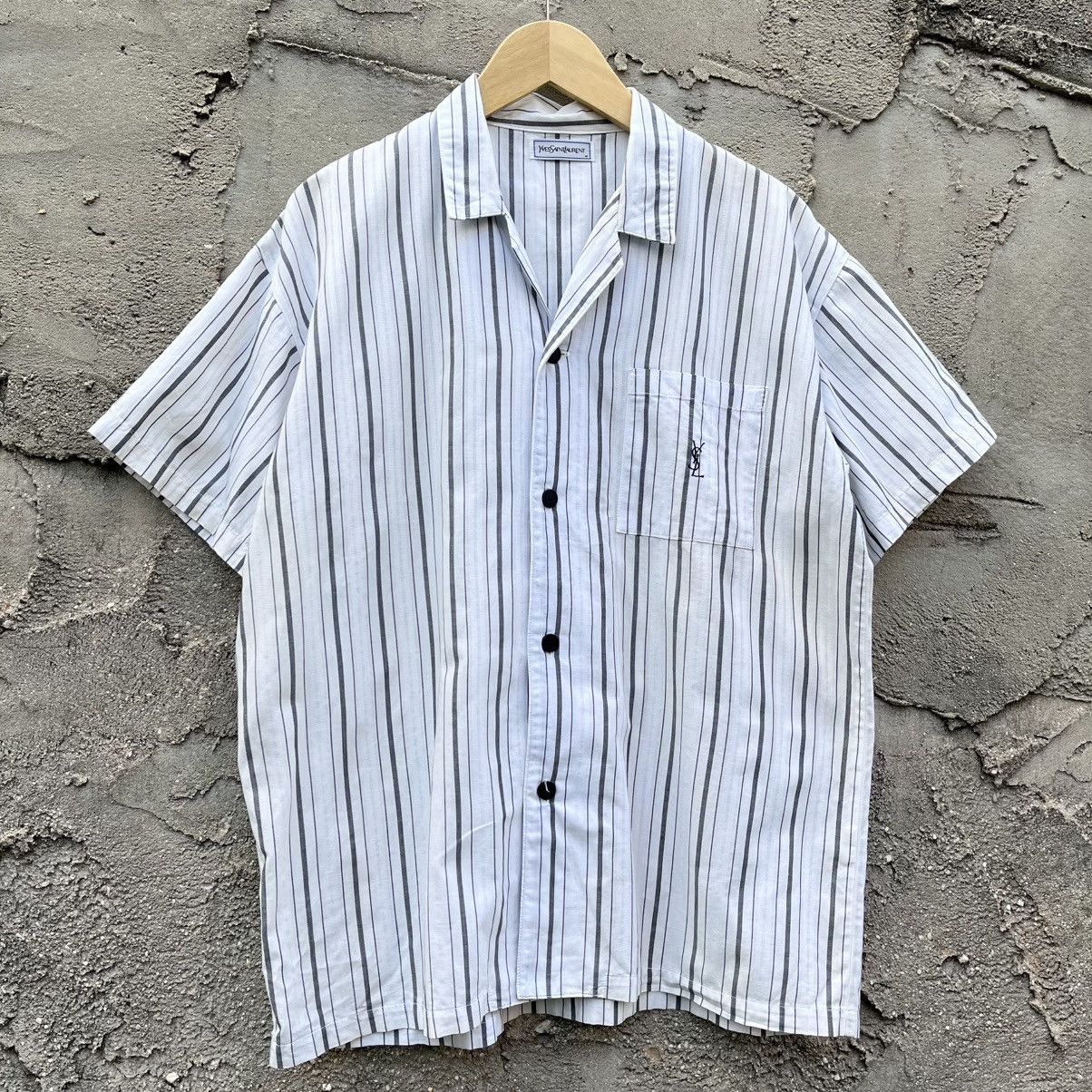 Yves Saint Laurent Yvessaintlaurent stripe collar shirt Size US L / EU 52-54 / 3 - 2 Thumbnail