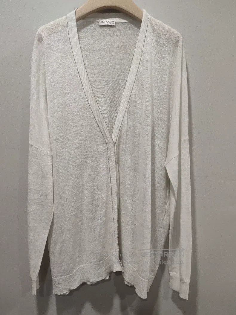 Brunello Cucinelli Brunello Cucinelli Linen sequin cardigan Size XL / US 12-14 / IT 48-50 - 1 Thumbnail