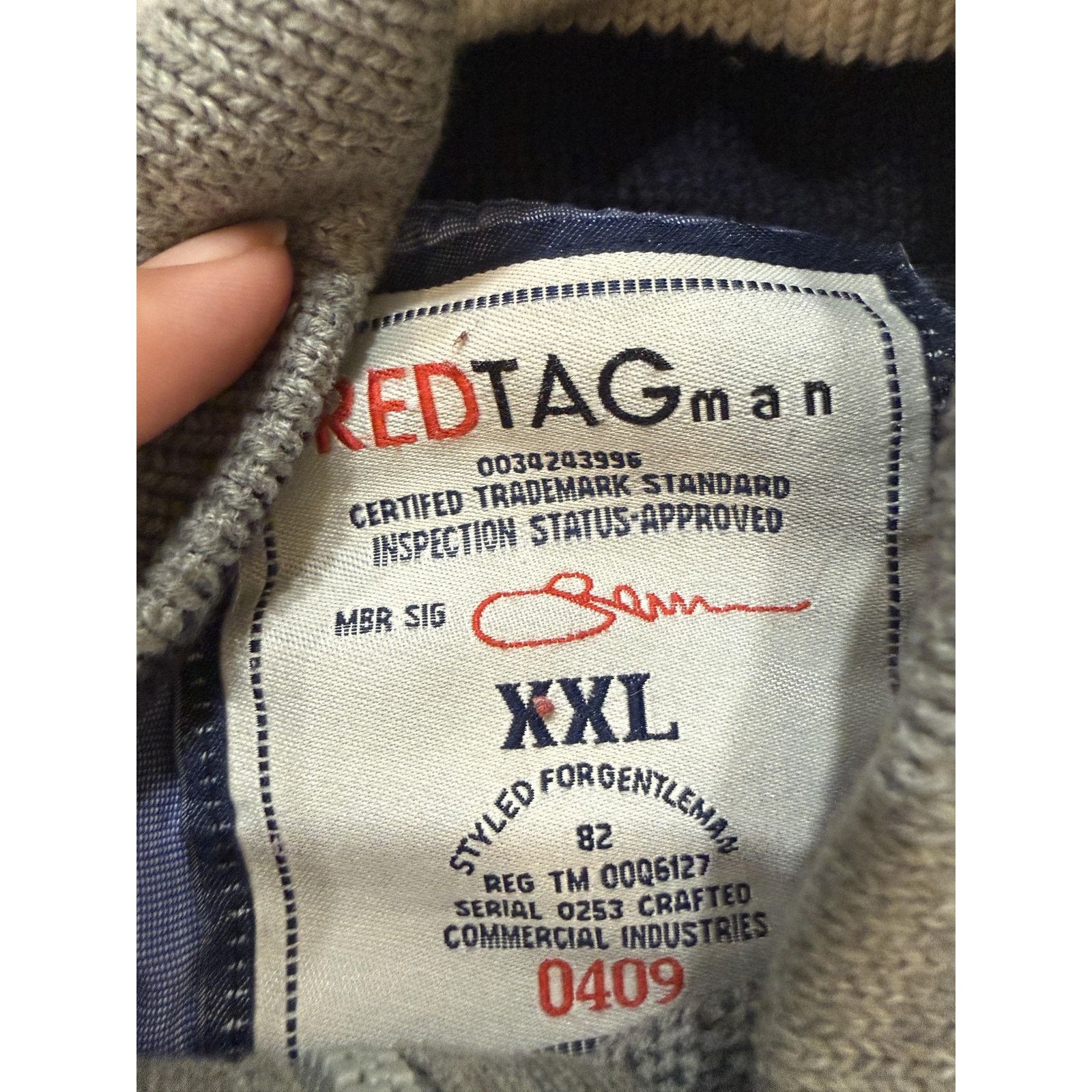 & Other Stories Vintage Red Tagman Y2K Sweater Mens LG Half Zip Crest Patch Size US L / EU 52-54 / 3 - 3 Thumbnail