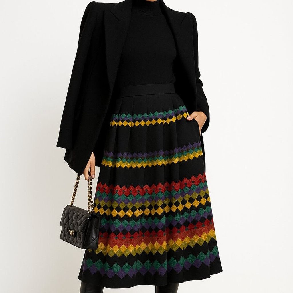 Nina Ricci NINA RICCI Boutique Paris VTG Wool Academia Boho EU 38 / M Size 32" / US 10 / IT 46 - 1 Thumbnail
