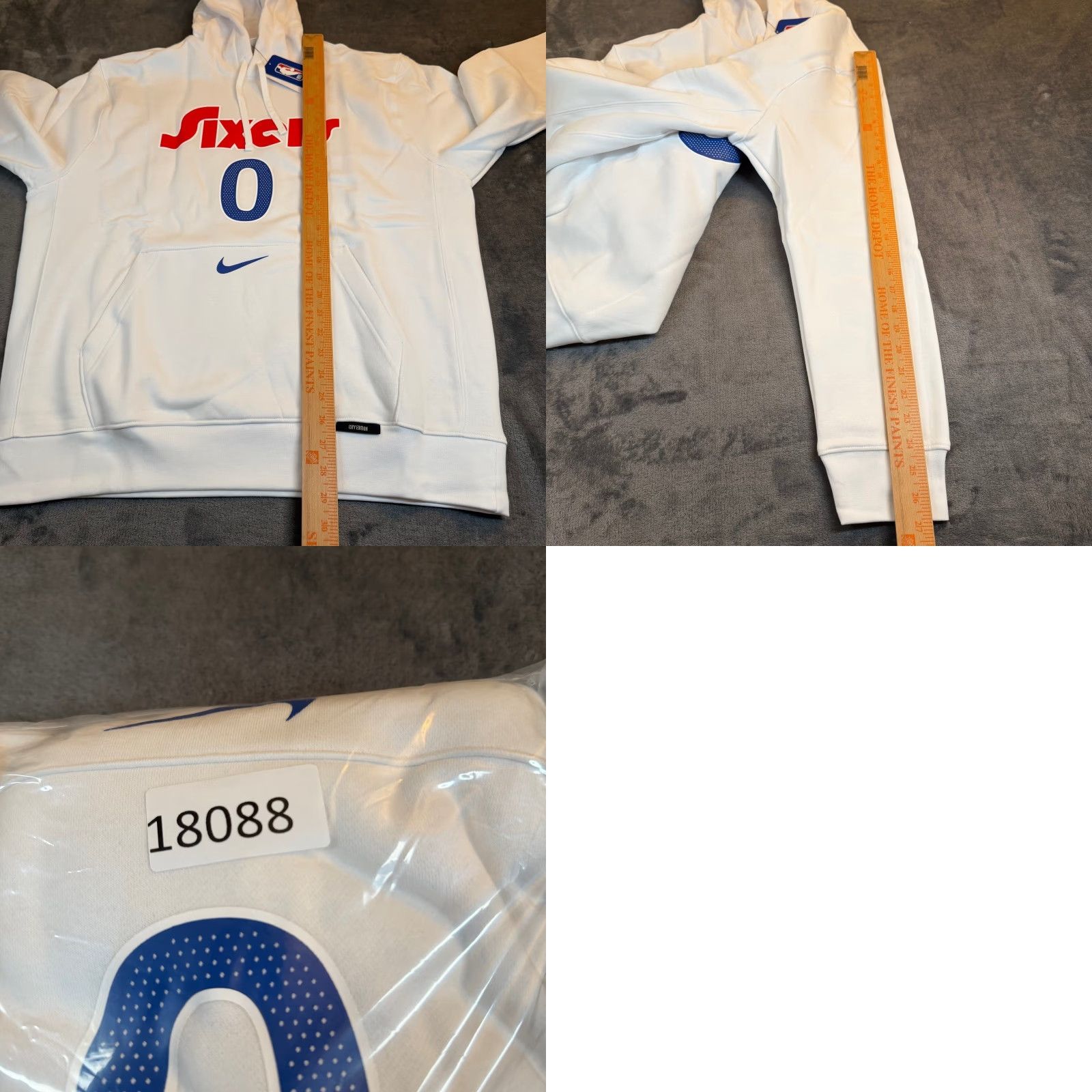 Nike Nike Philadelphia 76ers City Edition Hoodie Mens L White FZ0560-101 NWT Size US L / EU 52-54 / 3 - 9 Thumbnail
