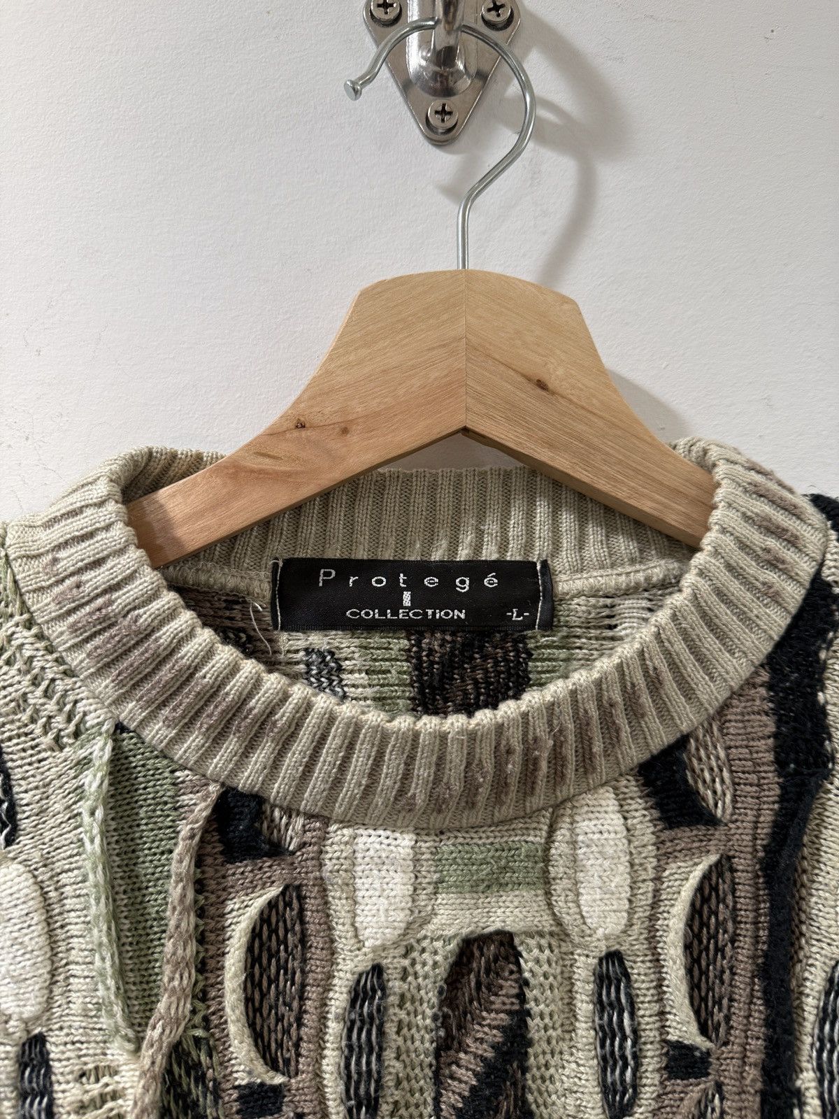 Vintage Protégé Collection Coogi Style Textured Knit Sweater