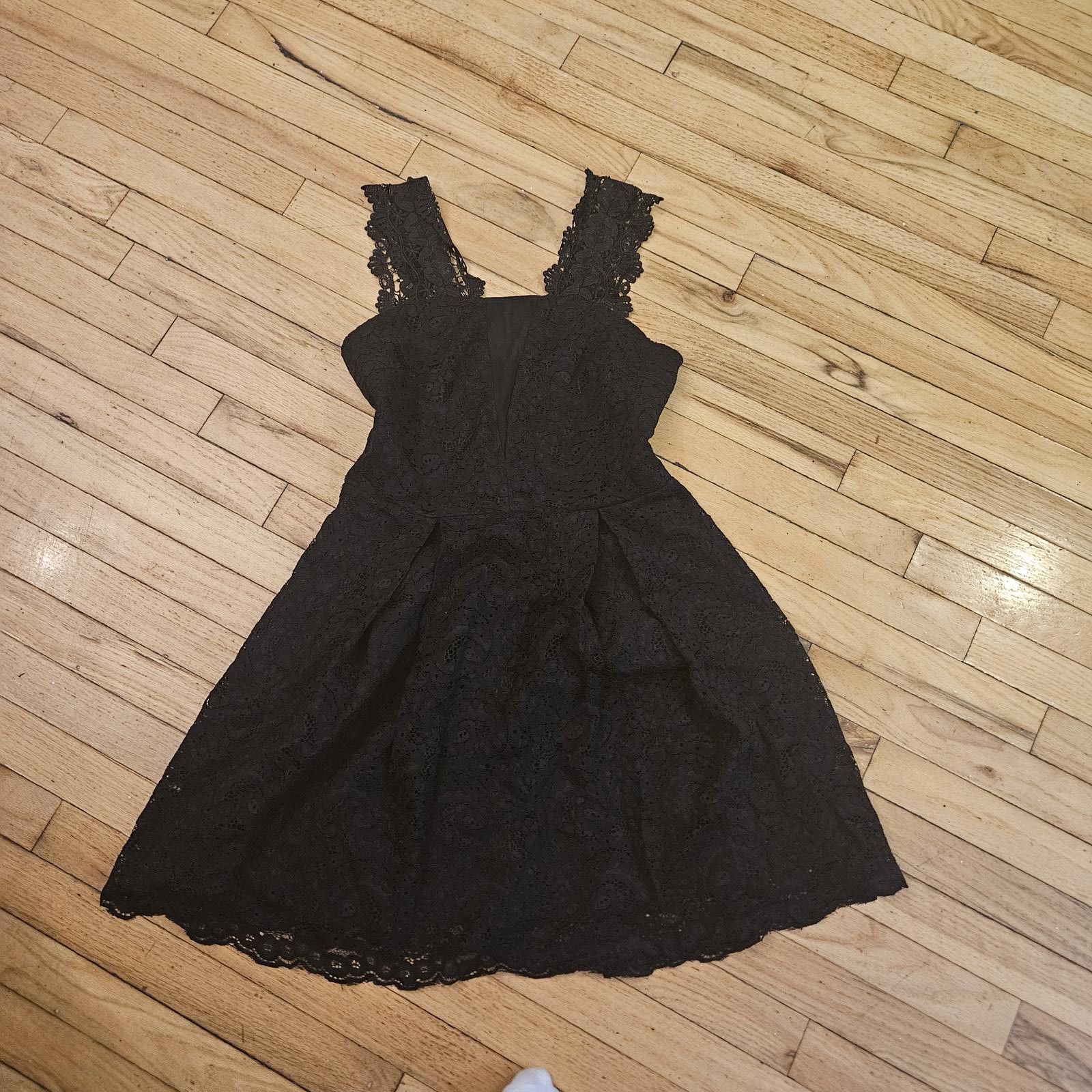 Designer Adelyn Rae Black Lace Sleeveless Midi Dress Size L Size L / US 10 / IT 46 - 1 Thumbnail