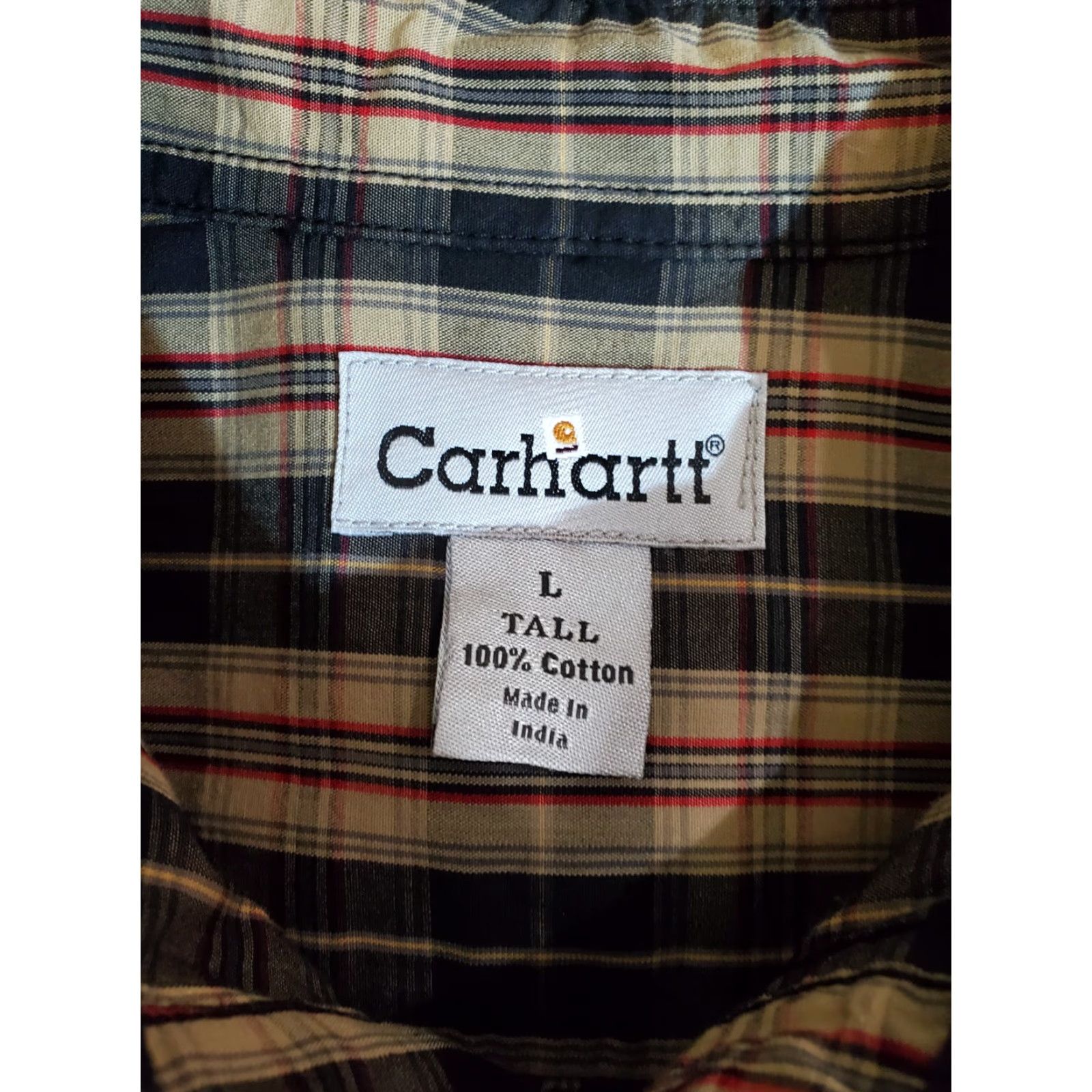Carhartt Carhartt Plaid Long Sleeve Button Up Shirt Mens L Tan Black Relaxed Fit Workwear Size US L / EU 52-54 / 3 - 5 Thumbnail