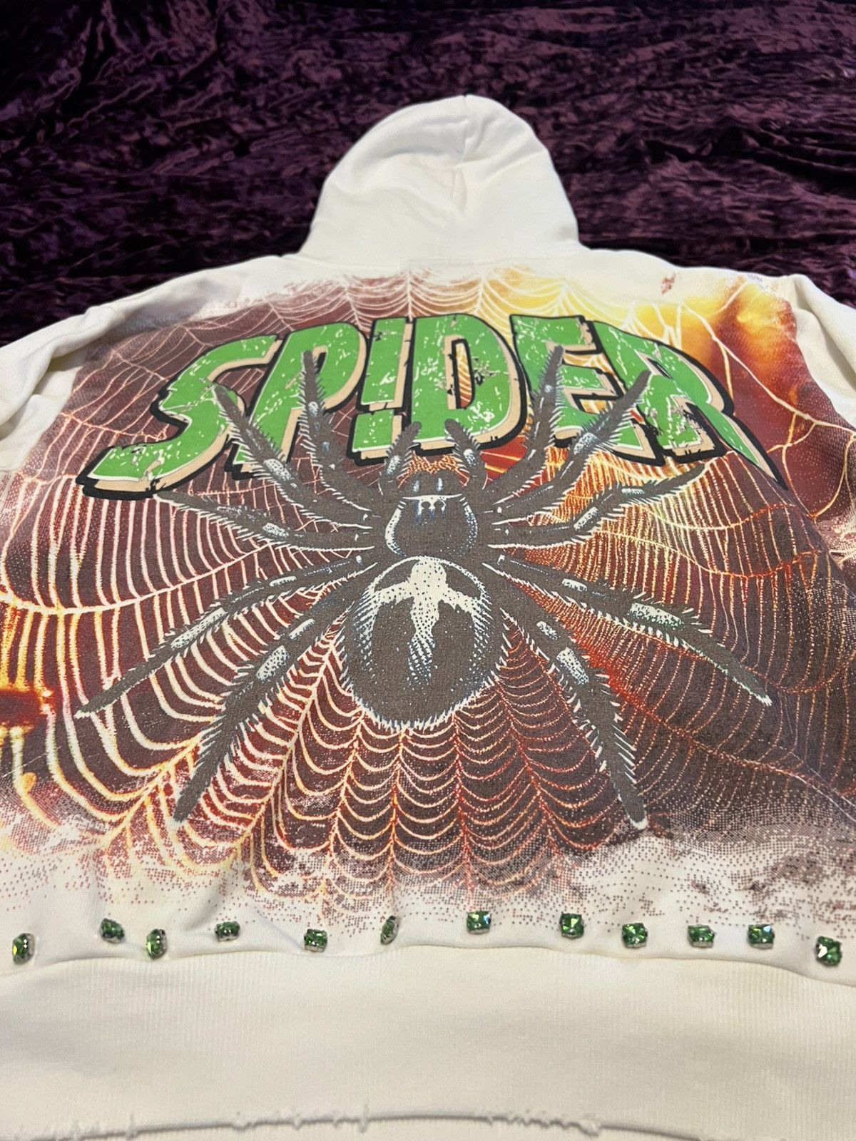Other Stray Spider Graphic Rhinestone Cream Pullover Hoodie Size S Size US S / EU 44-46 / 1 - 4 Thumbnail