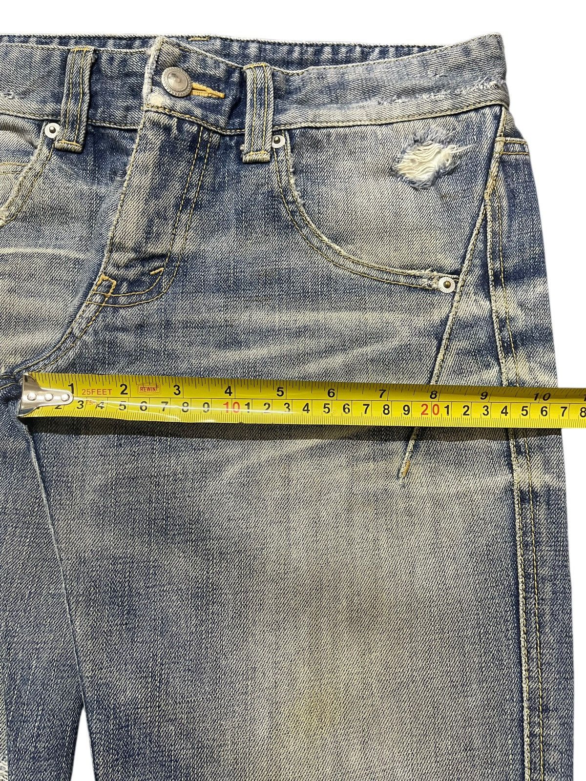 If Six Was Nine Vintage Japanese Brand Faded Wash Style Distress Flare Jeans Size US 30 / EU 46 - 14 Thumbnail