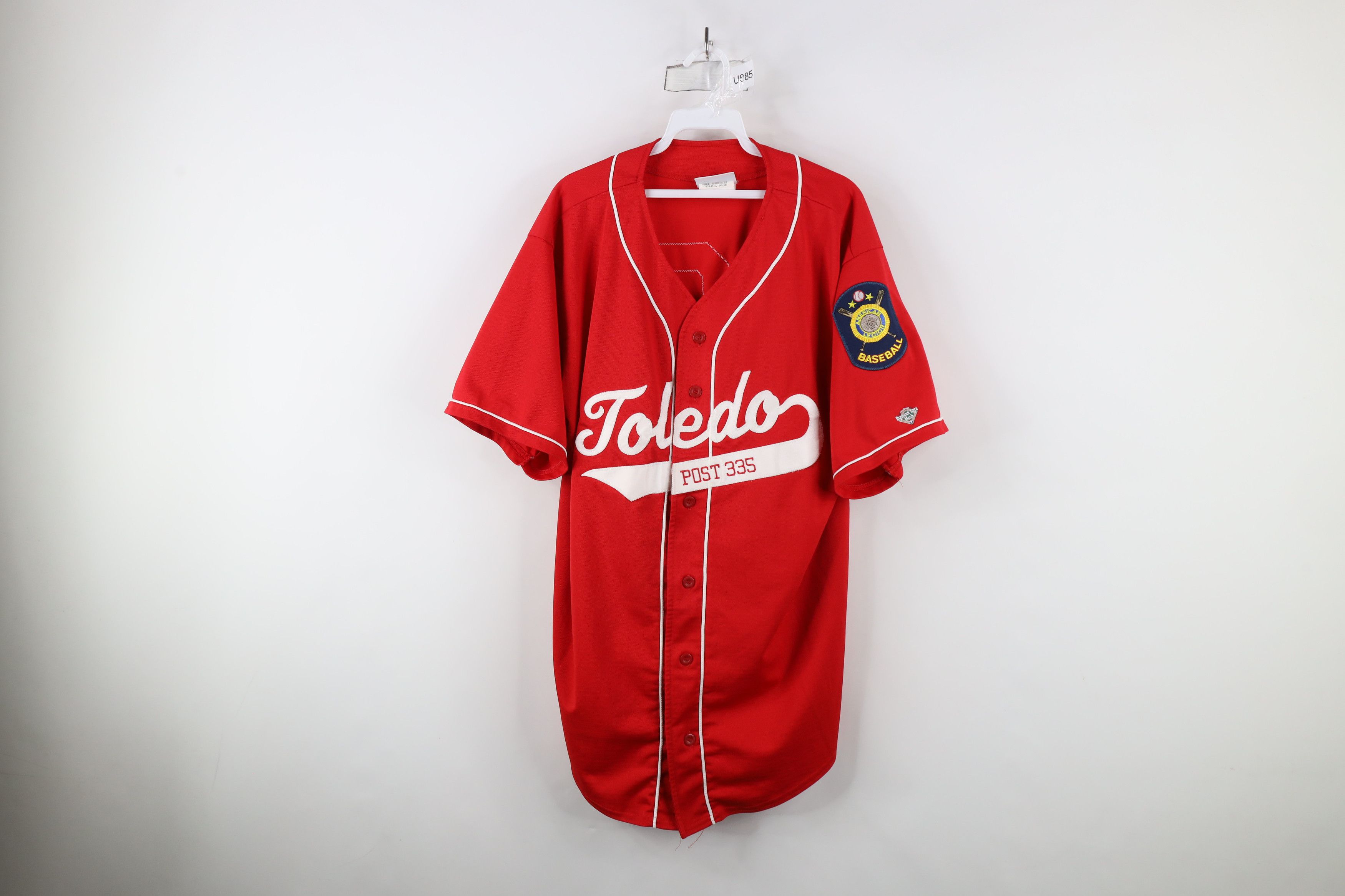 Vintage Vintage 90s Legion Toledo Post 335 Baseball Jersey Red USA Size US XL / EU 56 / 4 - 1 Thumbnail