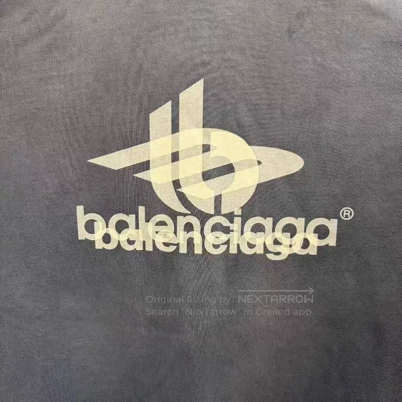 Balenciaga Balenciaga Washed Haze Blue 3B Phantom Short Sleeve Size US L / EU 52-54 / 3 - 3 Thumbnail