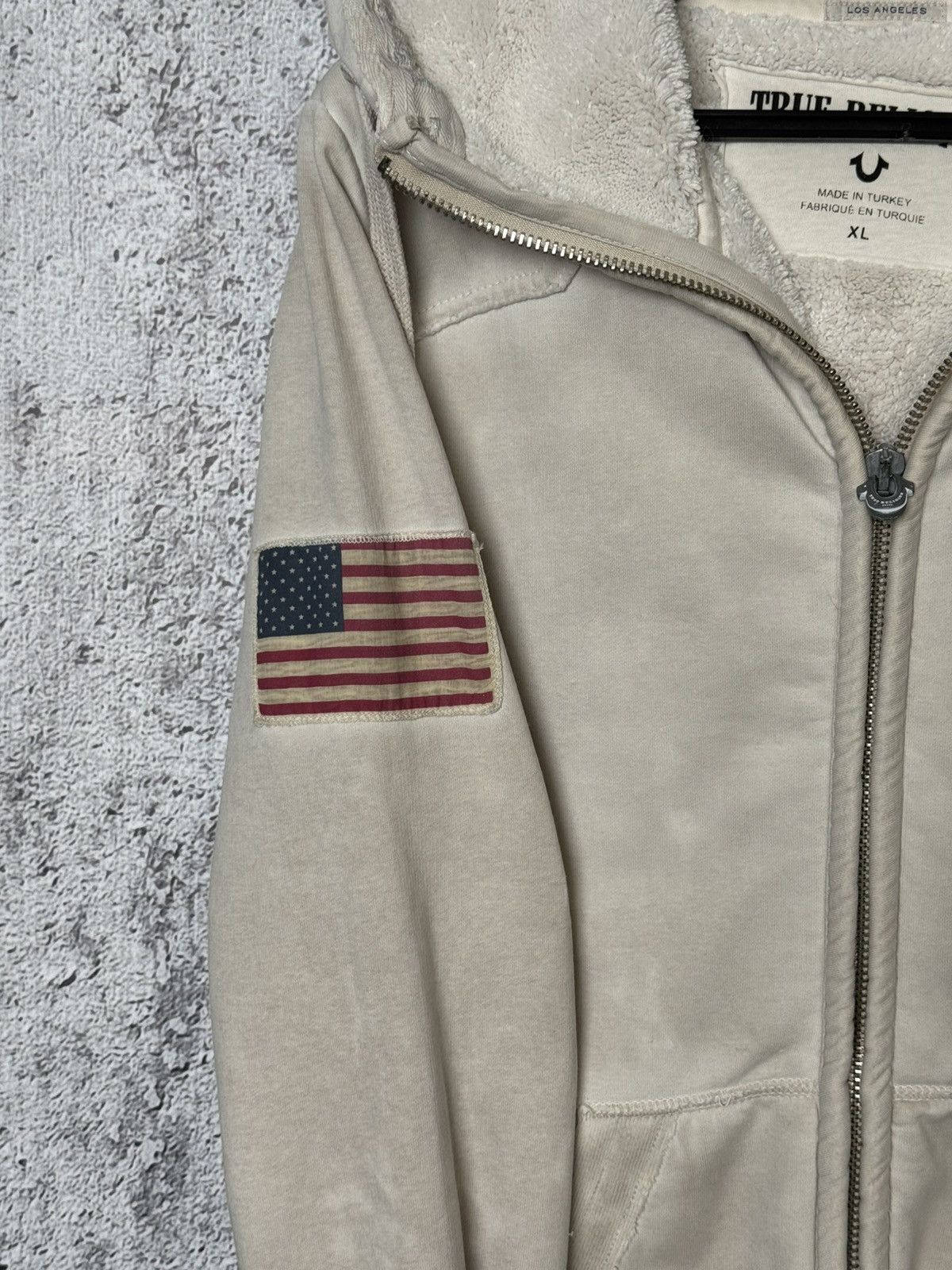 True Religion True Religion Sherpa Lined Full Zip Hoodie Skull Big Logo Size L / US 10 / IT 46 - 8 Thumbnail