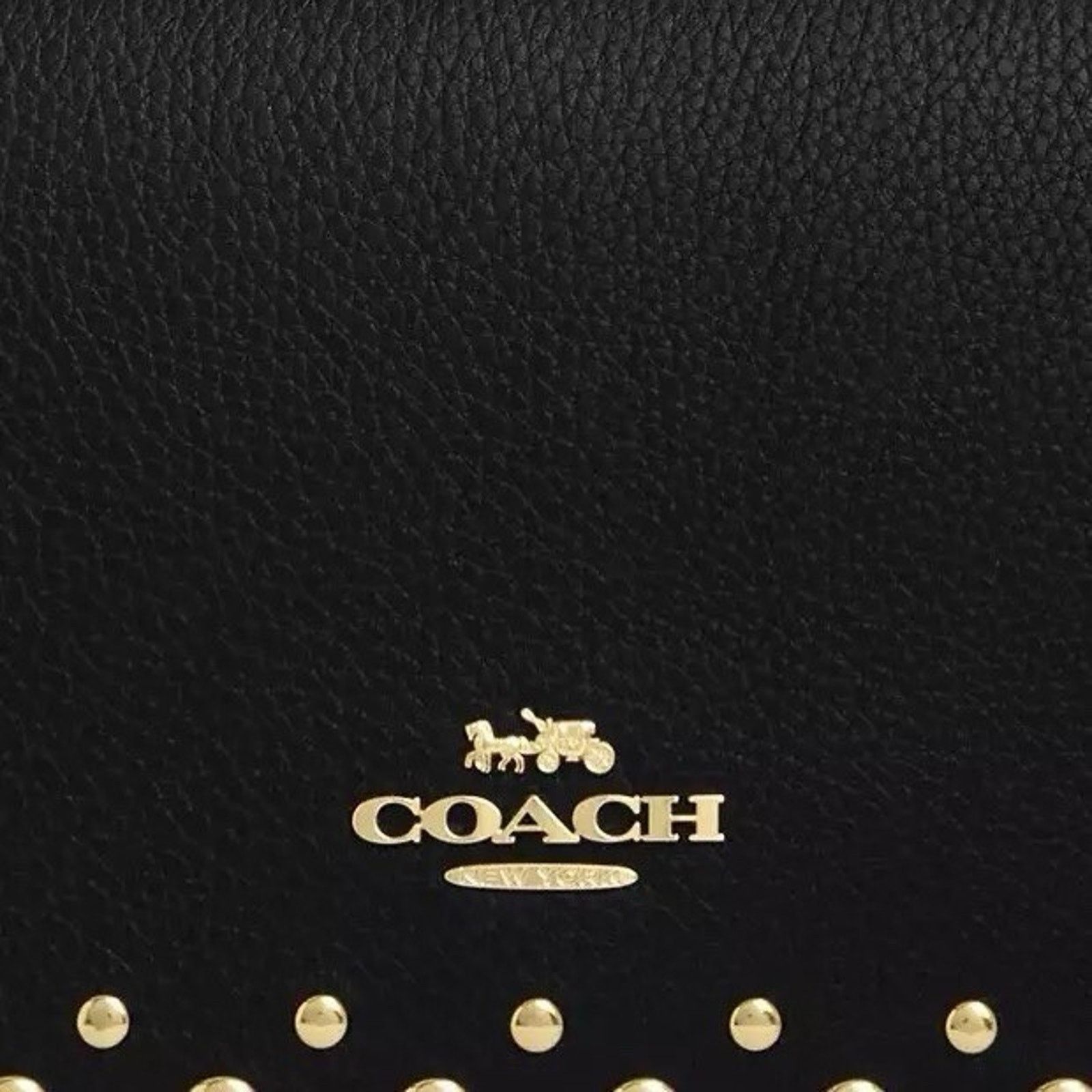 Coach NWT Coach Quinn Leather Handbag Rivets Crossbody Gold/Black Size ONE SIZE - 4 Thumbnail