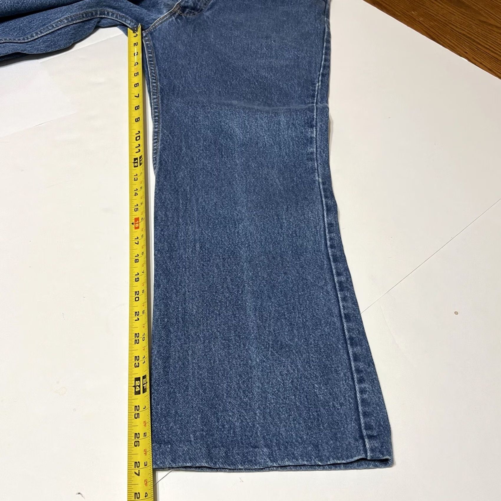 Levi's VINTAGE Levi’s Jeans 517 Orange Tab Mens Regular Jeans Hemmed 37x27 Blue Denim 38x32 Belt Patch Missing Boys? No, Mens Size US 37 - 5 Thumbnail