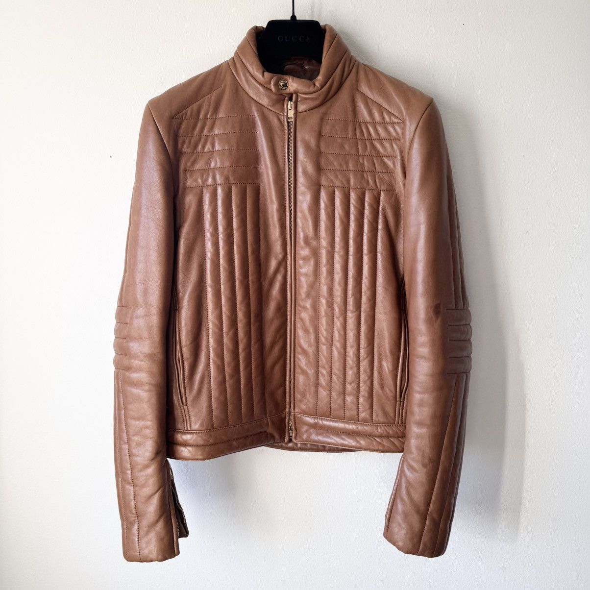 Gucci Gucci Tom Ford FW2000 Quilted Padded Biker Leather Jacket Size US M / EU 48-50 / 2 - 1 Thumbnail