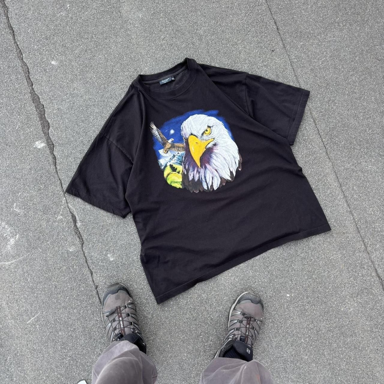 Hanes × Japanese Brand × Vintage Vintage y2k 90s Hanes oversize boxy eagle t-shirt Size US XXL / EU 58 / 5 - 2 Thumbnail