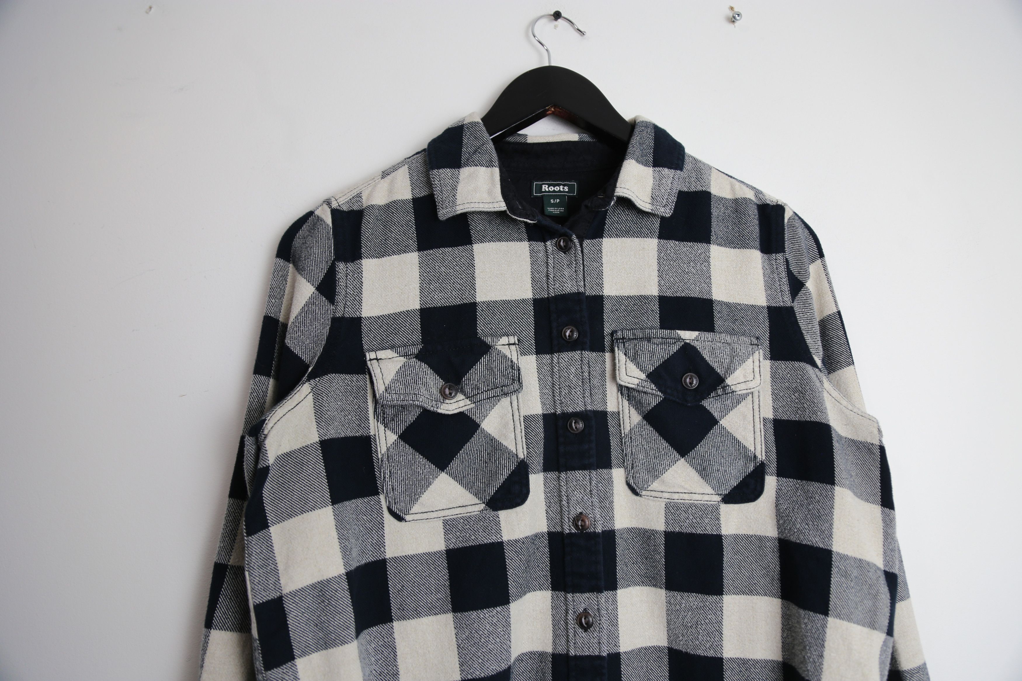 Roots Roots Mens Plaid Elbow Patch Flannel Long Sleeve Shirt Size US S / EU 44-46 / 1 - 2 Thumbnail