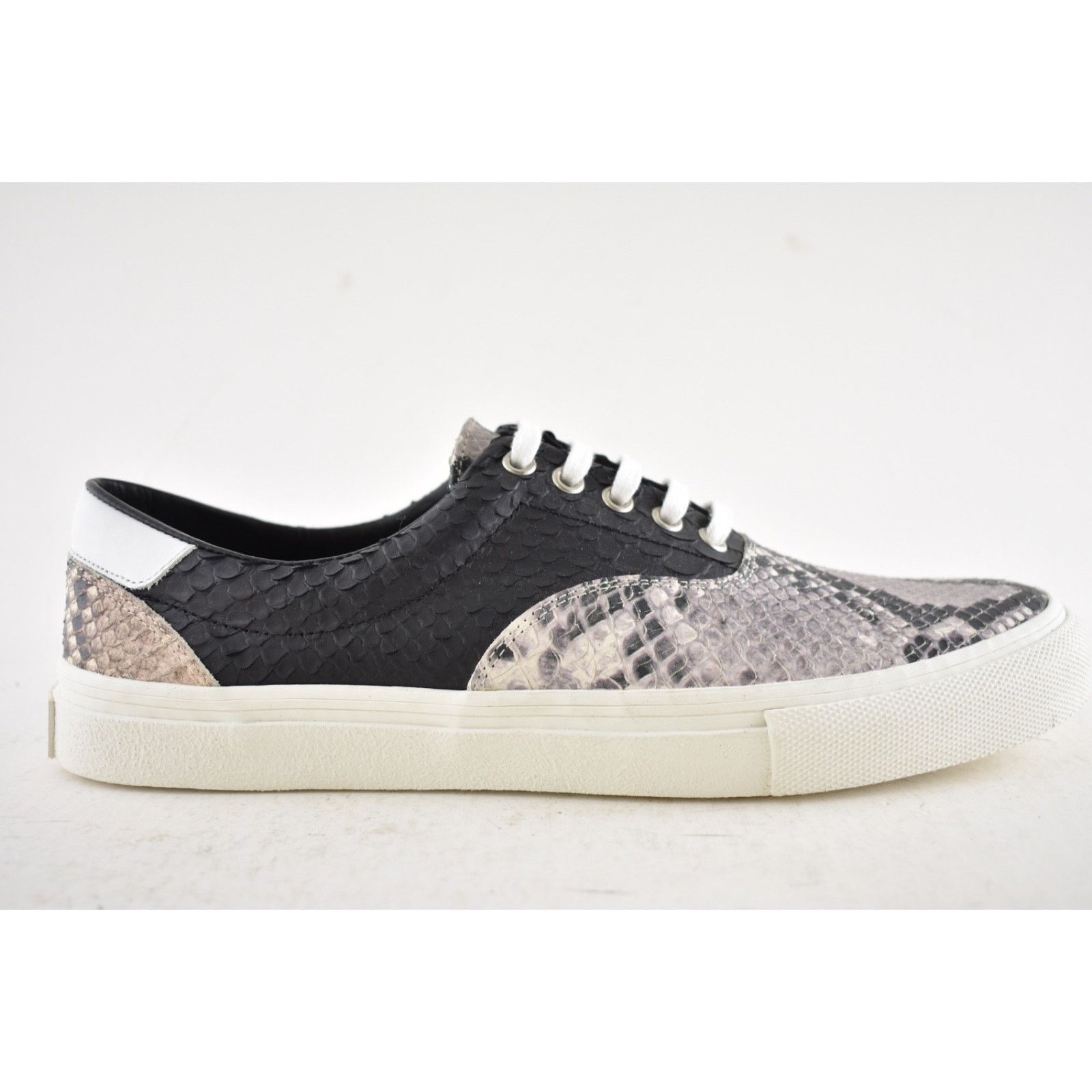 Amiri Amiri Mens Black Grey Python Snakeskin Lace Up Low Top 44 11 Size US 11 / EU 44 - 2 Thumbnail