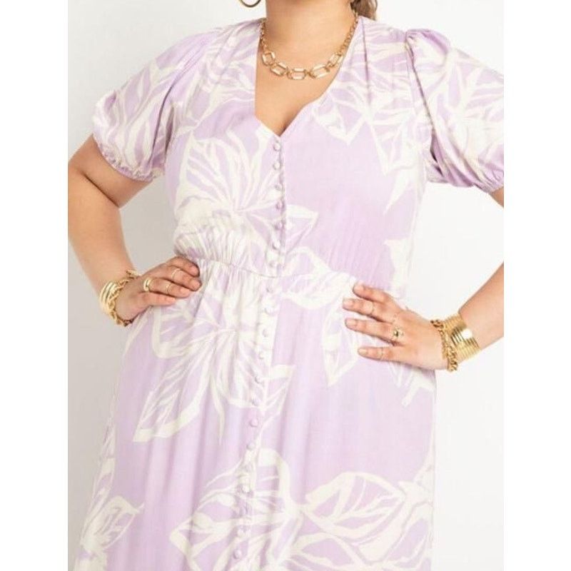 Other US Size 14W | ELOQUII Button Front Flounce Hem Maxi Dress Size XL / US 12-14 / IT 48-50 - 3 Thumbnail