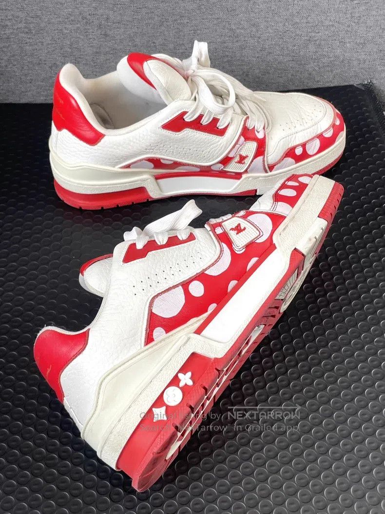 Louis Vuitton Louis Vuitton Kusama Trainer red and white polka-dot board Size US 5.5 / EU 38 - 4 Thumbnail