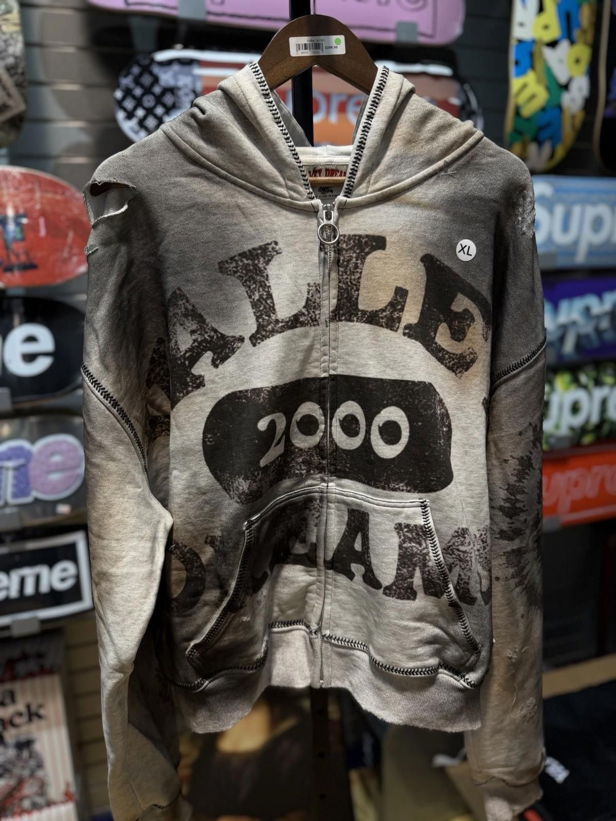 Vale XL Vale Zip Up Hoodie Authentic Valley White Messy Look Size US XL / EU 56 / 4 - 1 Thumbnail