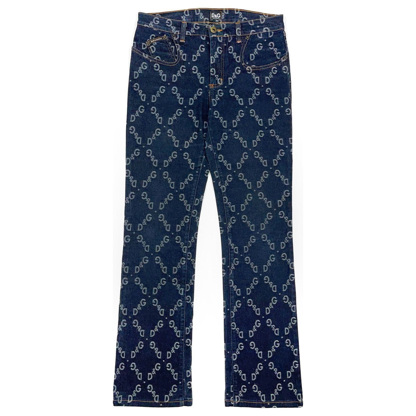 Dolce & Gabbana Dolce & Gabbana Full Pattern DG Monogram Denim Jeans Pants Size US 30 / EU 46 - 1 Thumbnail