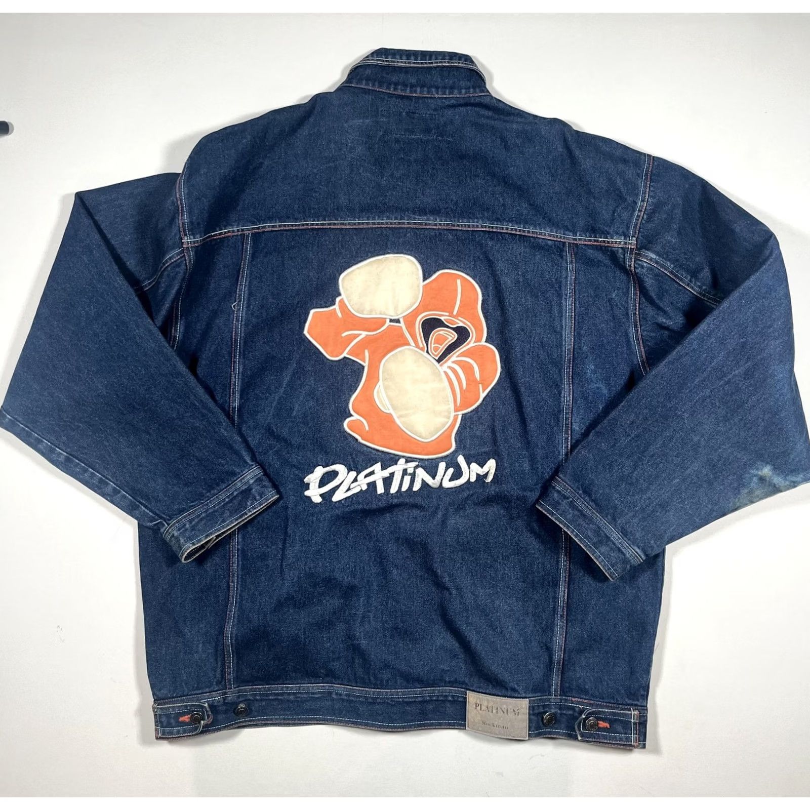 Vintage VINTAGE RockMan Denim Jacket Mens 3XL Blue Platinum Graphic Trucker 90s Y2K Jeans Jacket Mens Blue RockMan Graphic Trucker 90s Vintage Hip Hop Jacket Size US XXL / EU 58 / 5 - 2 Thumbnail
