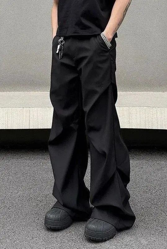 Jean Cleanfit Wide Baggy Pleated Flared Pants Size US 32 / EU 48 - 4 Thumbnail