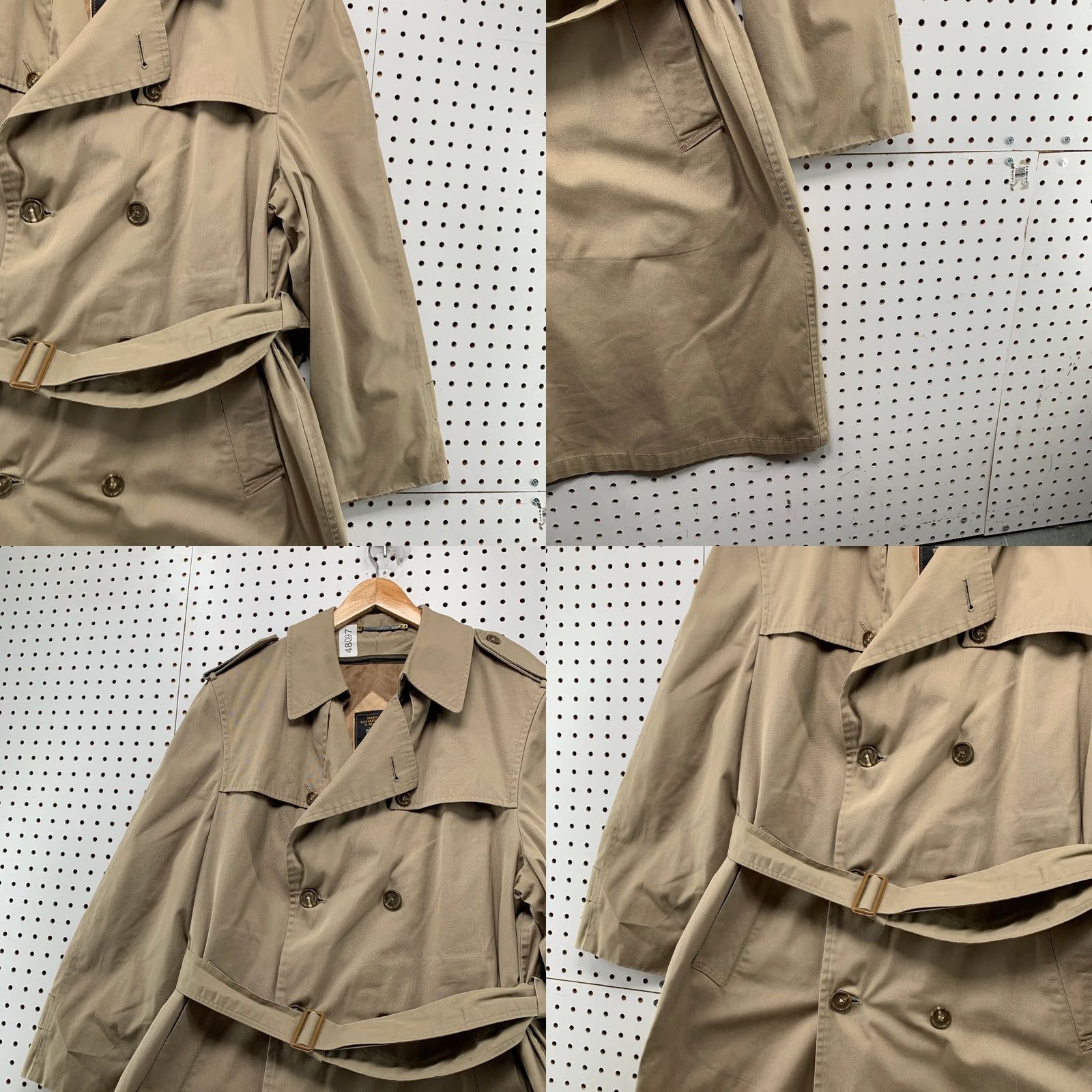 Hart Schaffner Marx VINTAGE Hart Schaffner Marx Trench Coat Mens 42R Wool Double Breast Corporate Coat Size US XS / EU 42 / 0 - 8 Thumbnail