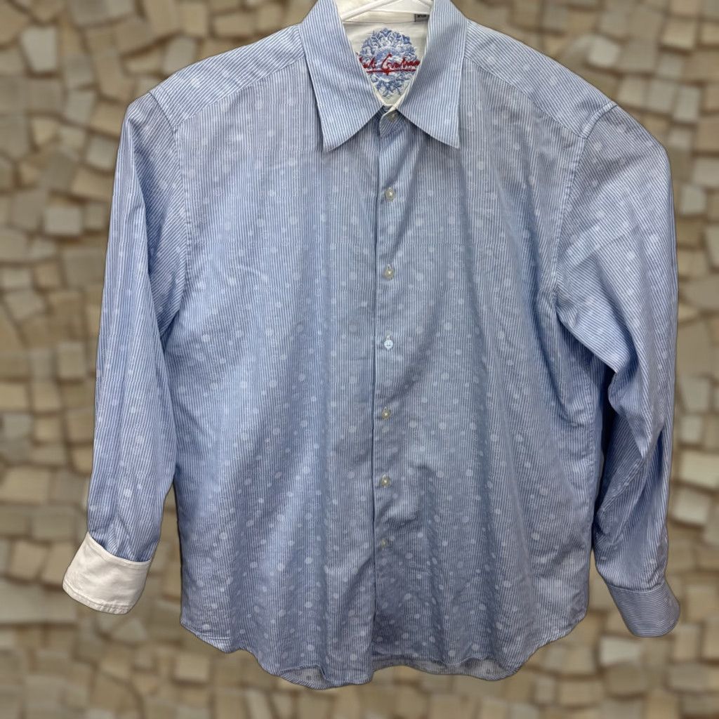 Robert Graham Robert Graham Button-Up Shirt Mens XL Blue Polka Dot Long Sleeve Collared Casual Business Size 46R - 1 Thumbnail