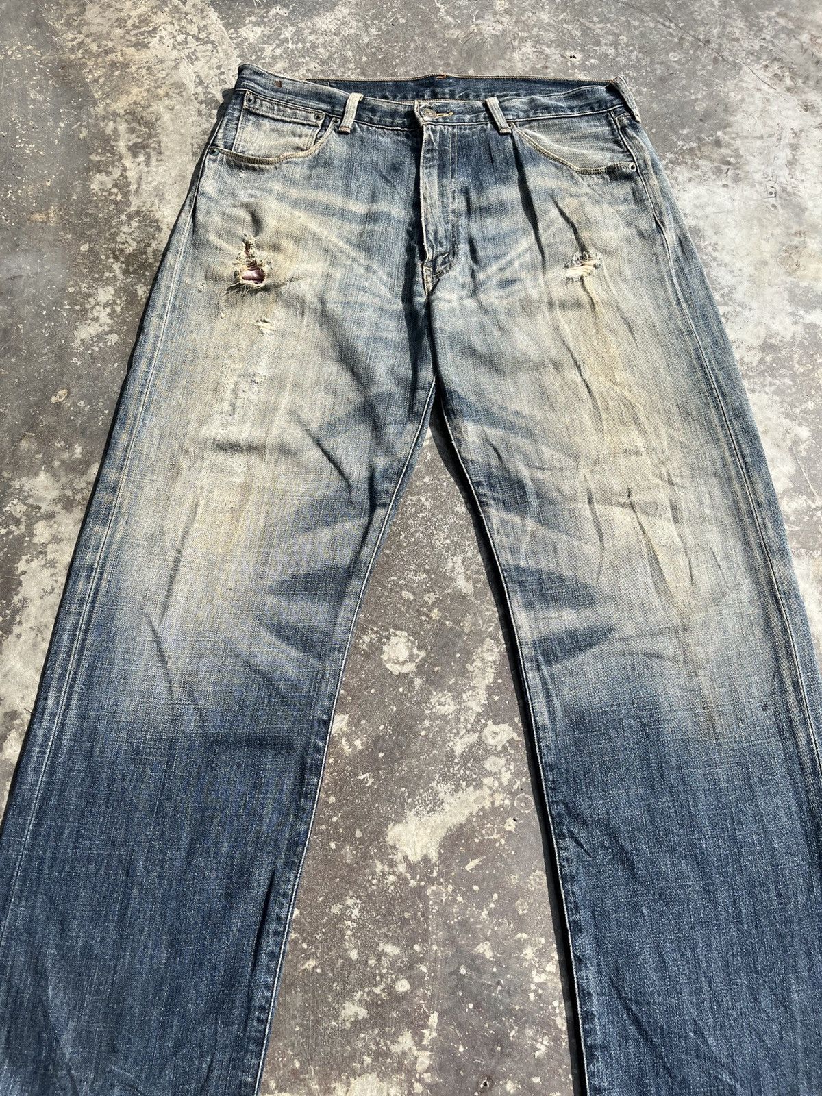 Hysteric Glamour × Levi's × Vintage Baggy 553 Selvadge Levis Blue Washed Denim Size US 34 / EU 50 - 17 Thumbnail