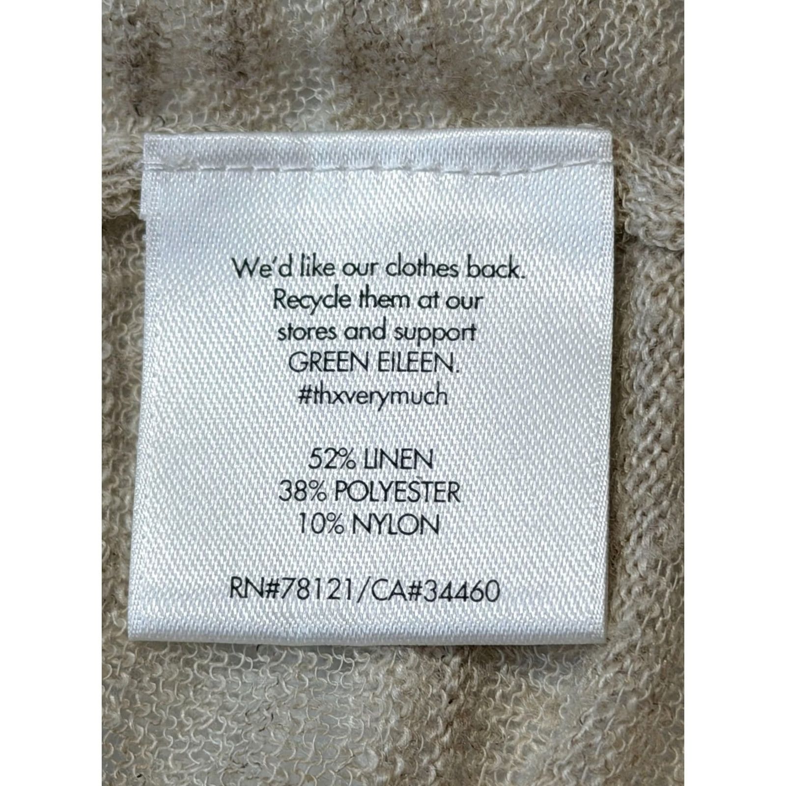 Eileen Fisher Eileen Fisher Cardigan Sweater Womens 1X Beige Linen Blend Open Front Size XL / US 12-14 / IT 48-50 - 8 Thumbnail