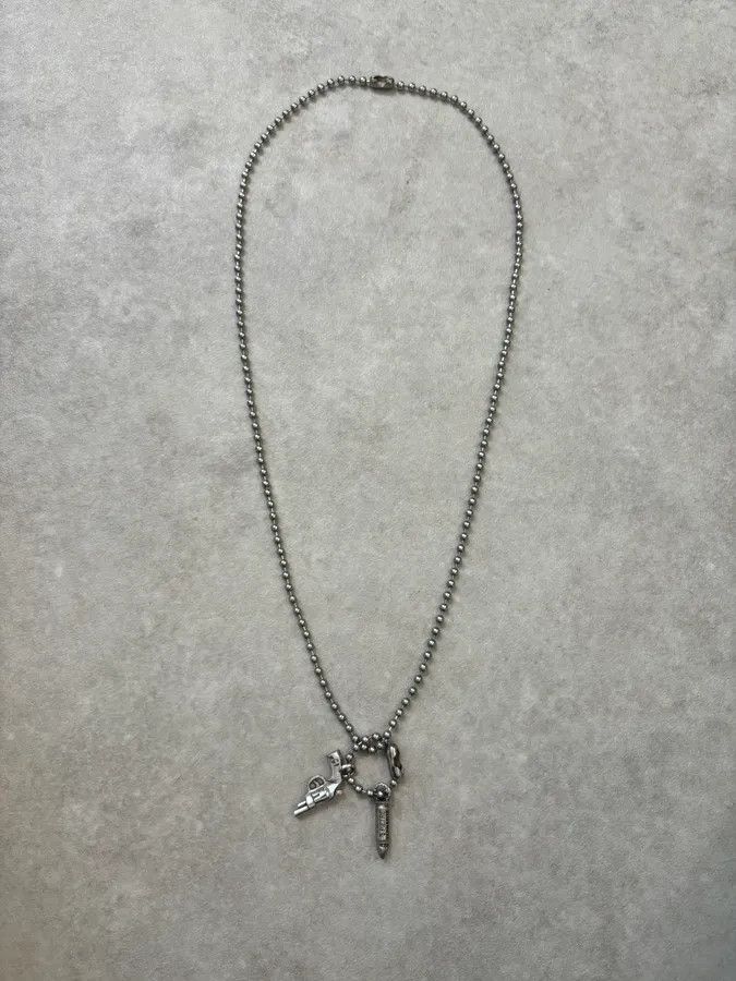 Vintage Pietro Ferrante Silver Metal Gun Bullet Charm Necklace Size ONE SIZE - 1 Thumbnail