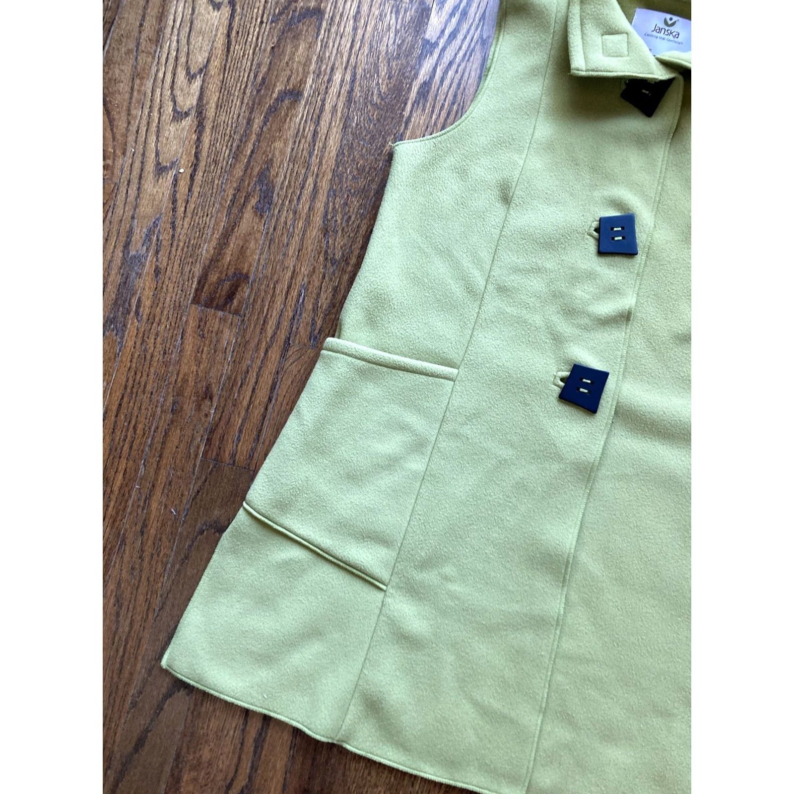 Vintage Janska Fleece Vest Womens Small Light Green Pockets Art to Wear USA Made Size S / US 4 / IT 40 - 2 Thumbnail