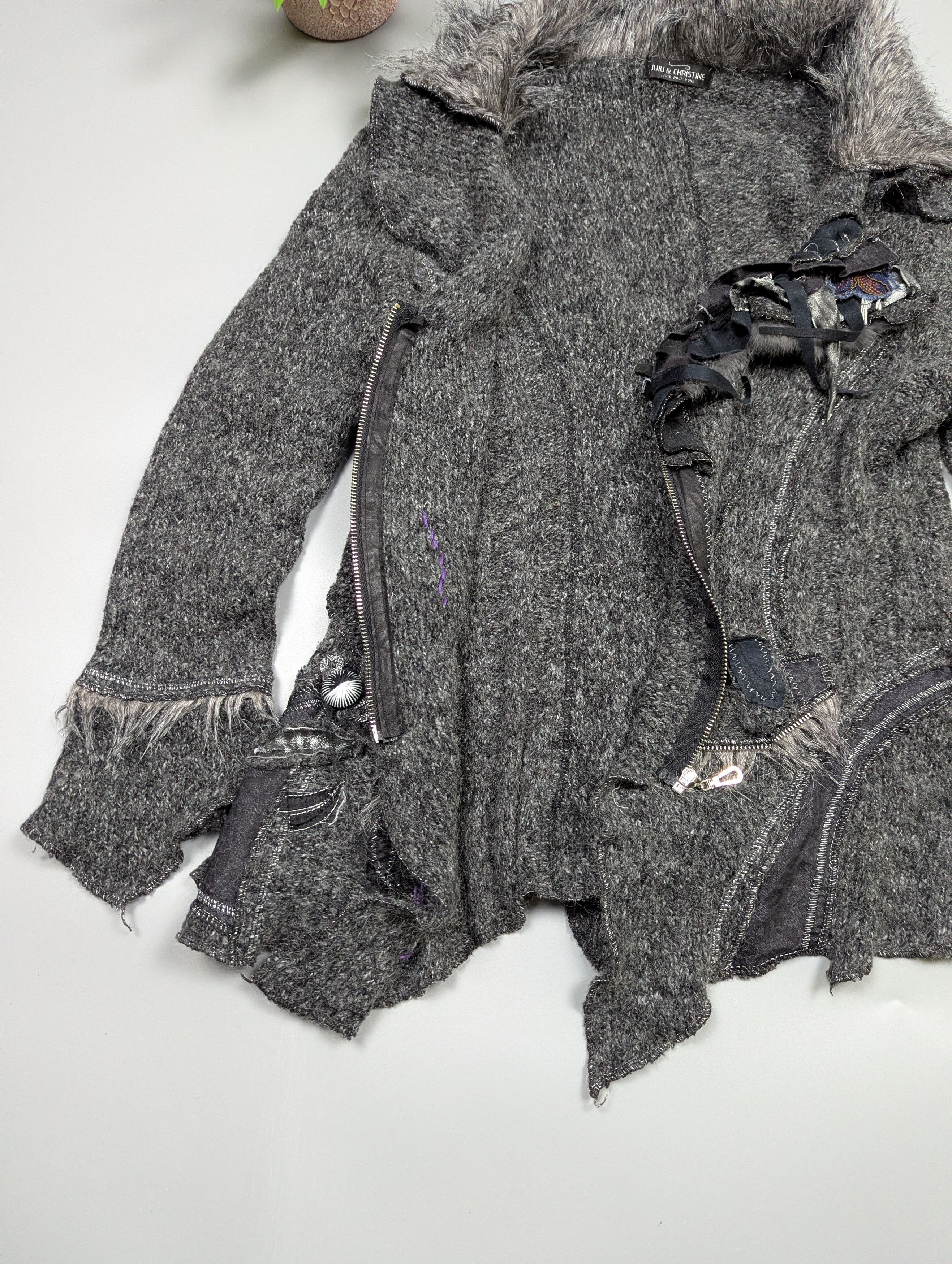 Japanese Brand Juju Christine Vintage Steampunk Wool Cardigan Gothic Size L / US 10 / IT 46 - 8 Thumbnail